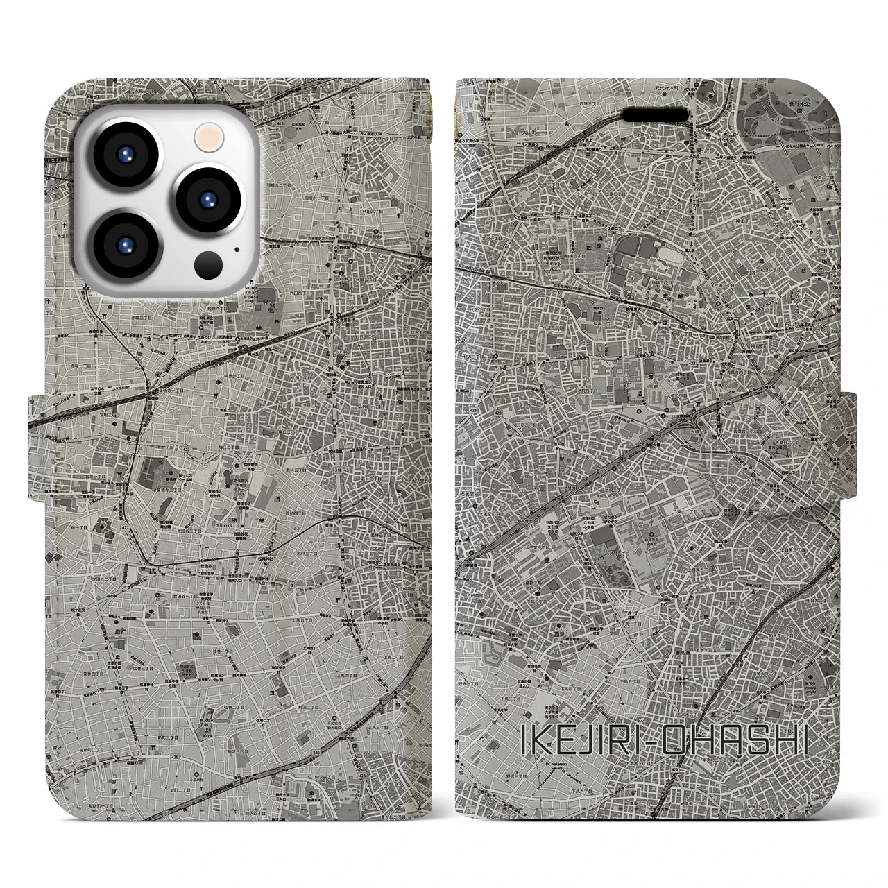 【池尻大橋(東京都)】地図柄iPhoneケース(手帳タイプ)