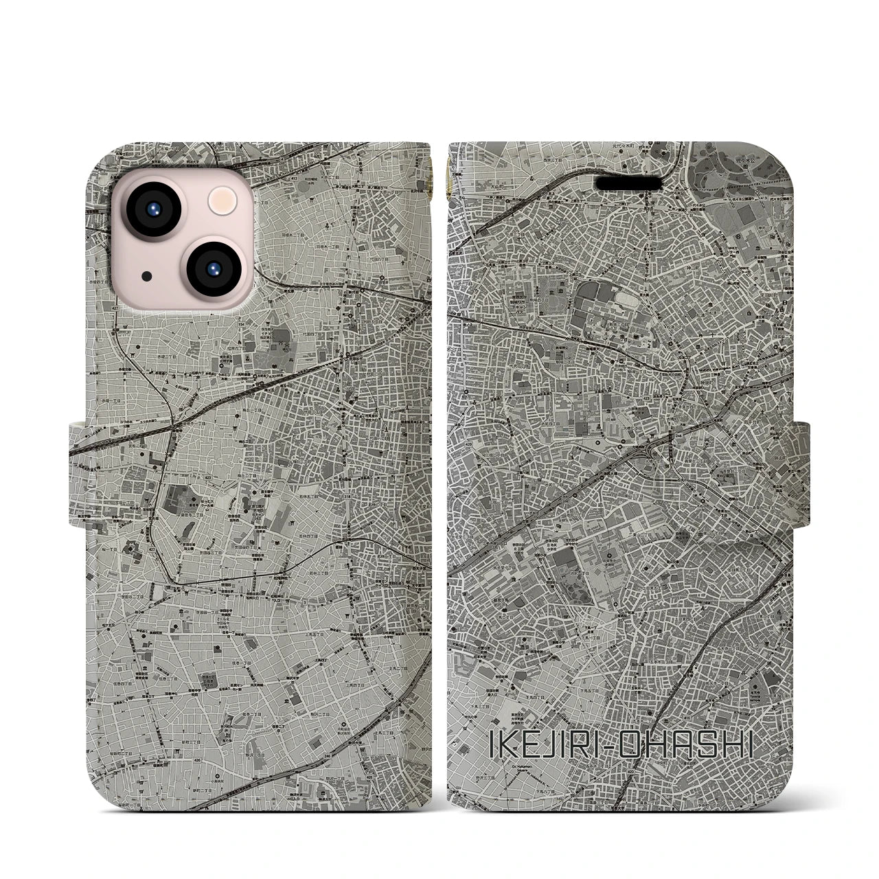 【池尻大橋(東京都)】地図柄iPhoneケース(手帳タイプ)