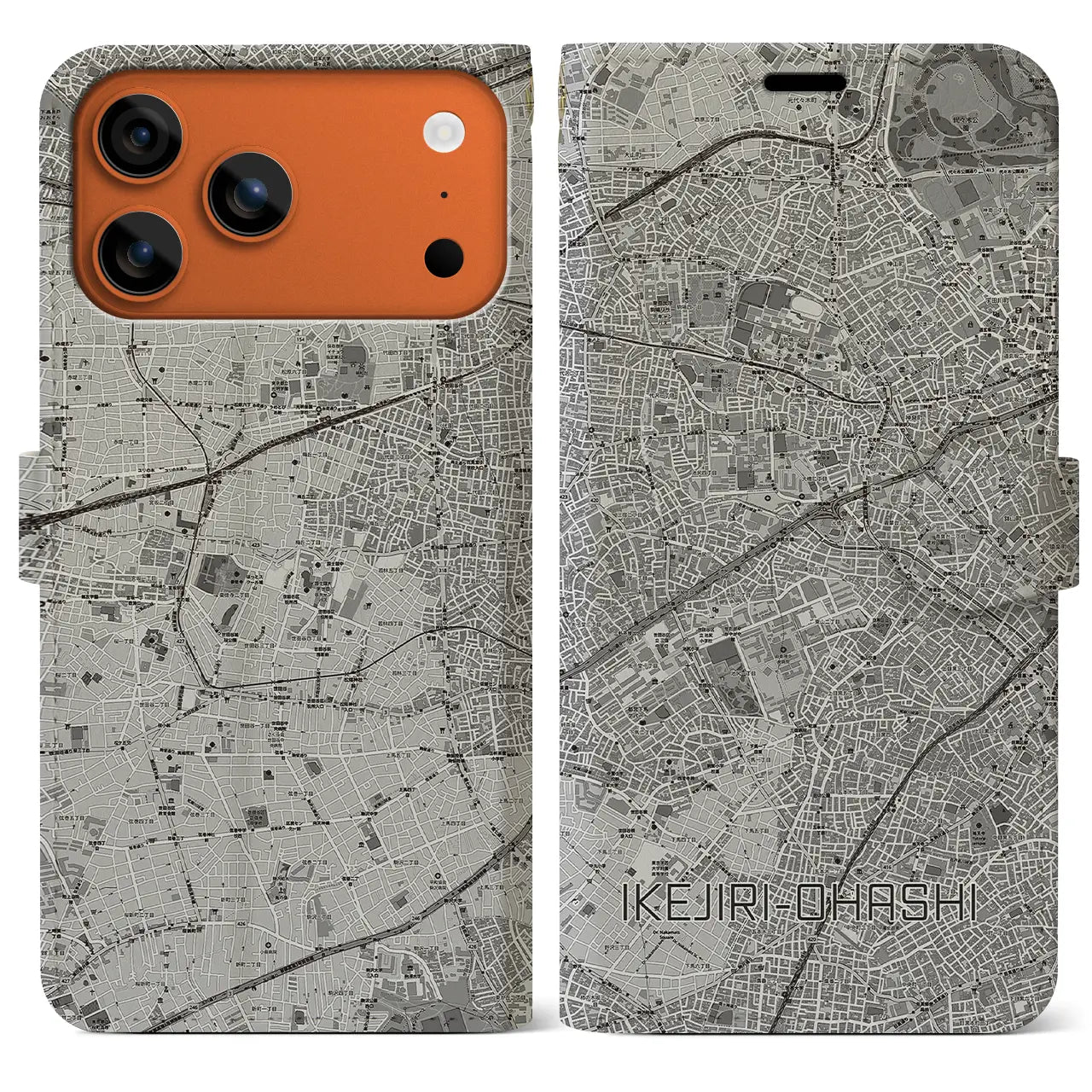 【池尻大橋(東京都)】地図柄iPhoneケース(手帳タイプ)