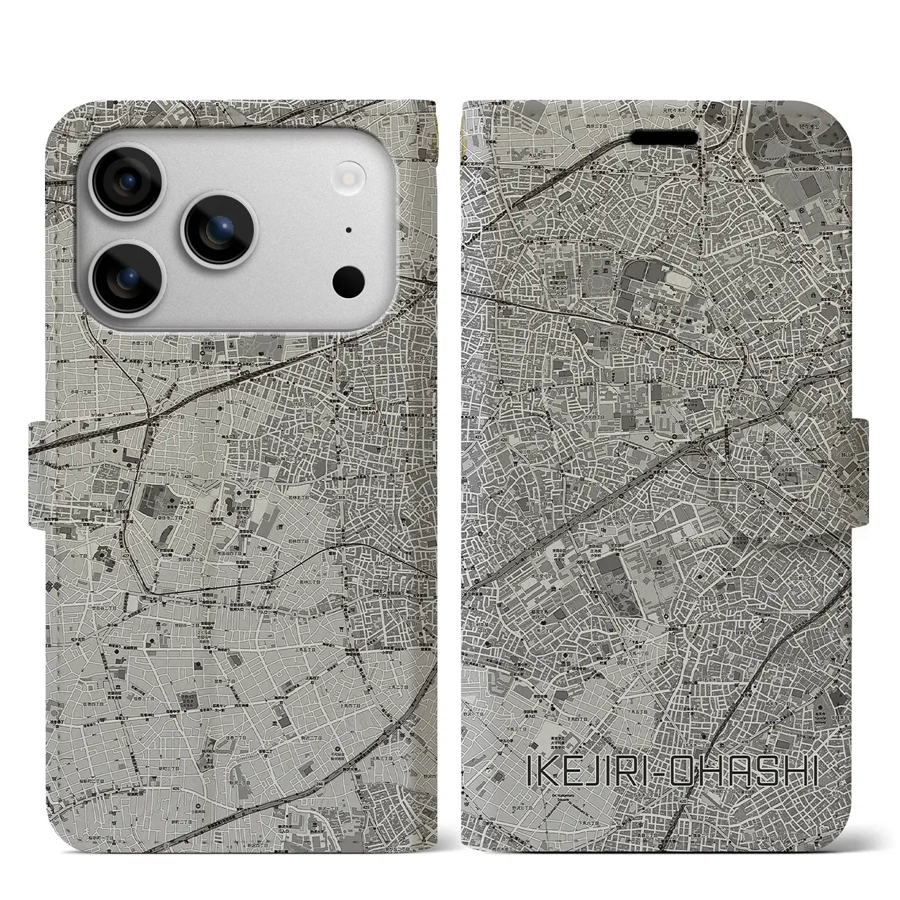 【池尻大橋(東京都)】地図柄iPhoneケース(手帳タイプ)