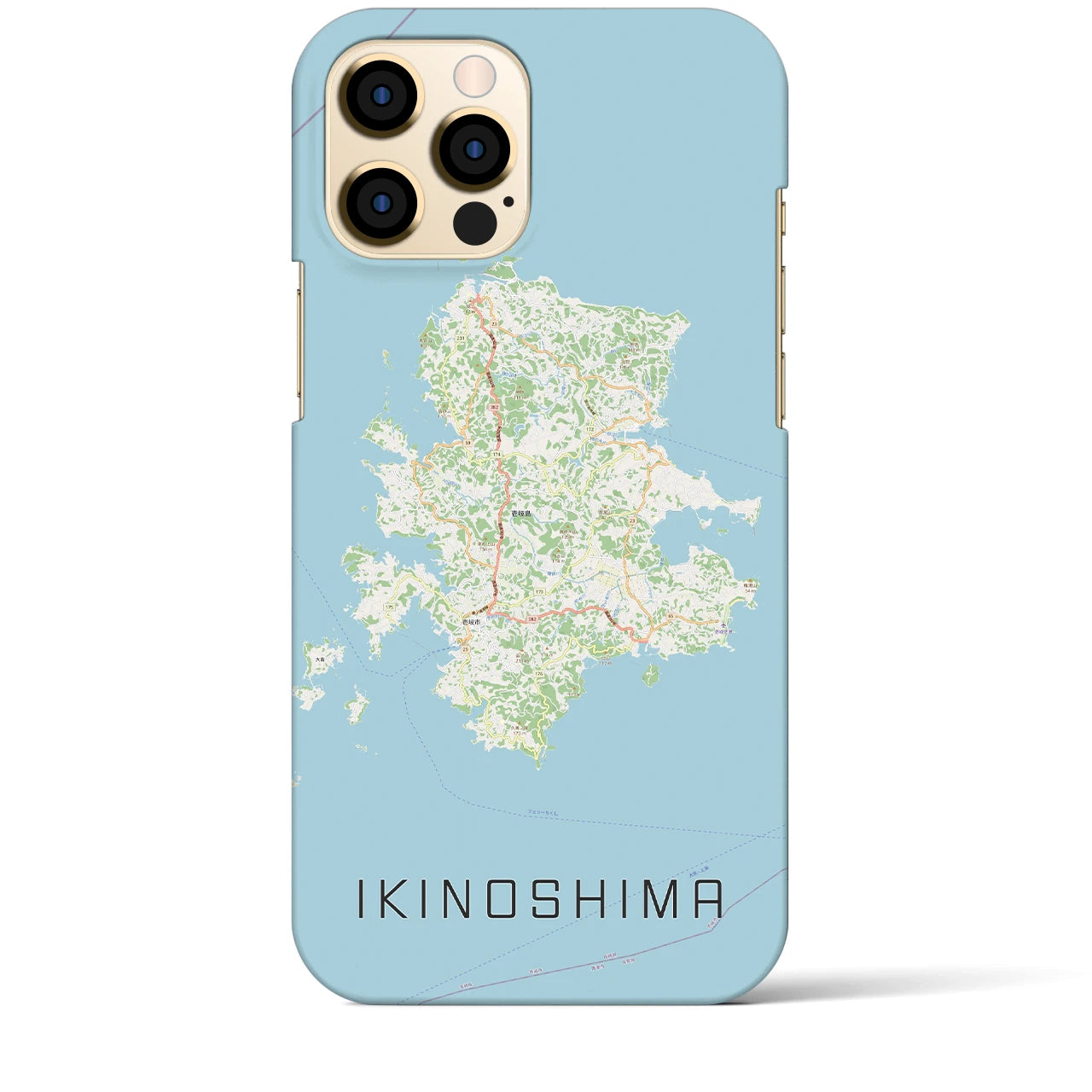 【壱岐島(長崎県)】地図柄iPhoneケース(バックカバータイプ)