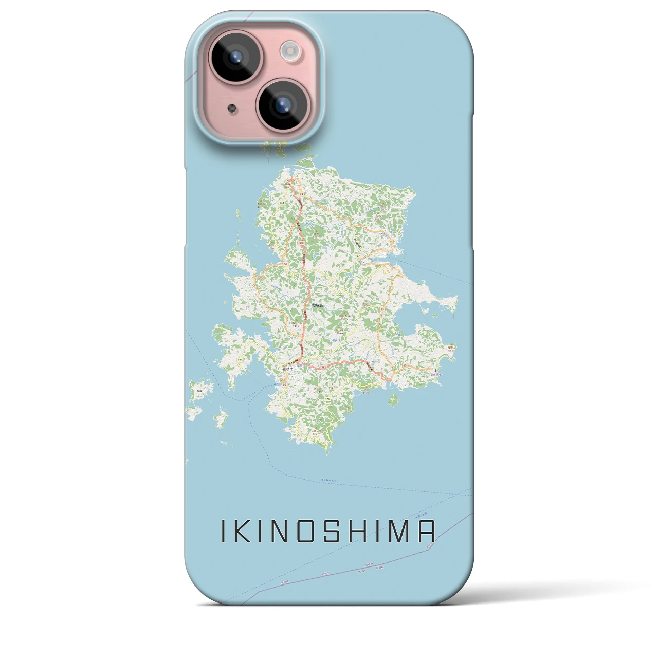 【壱岐島(長崎県)】地図柄iPhoneケース(バックカバータイプ)
