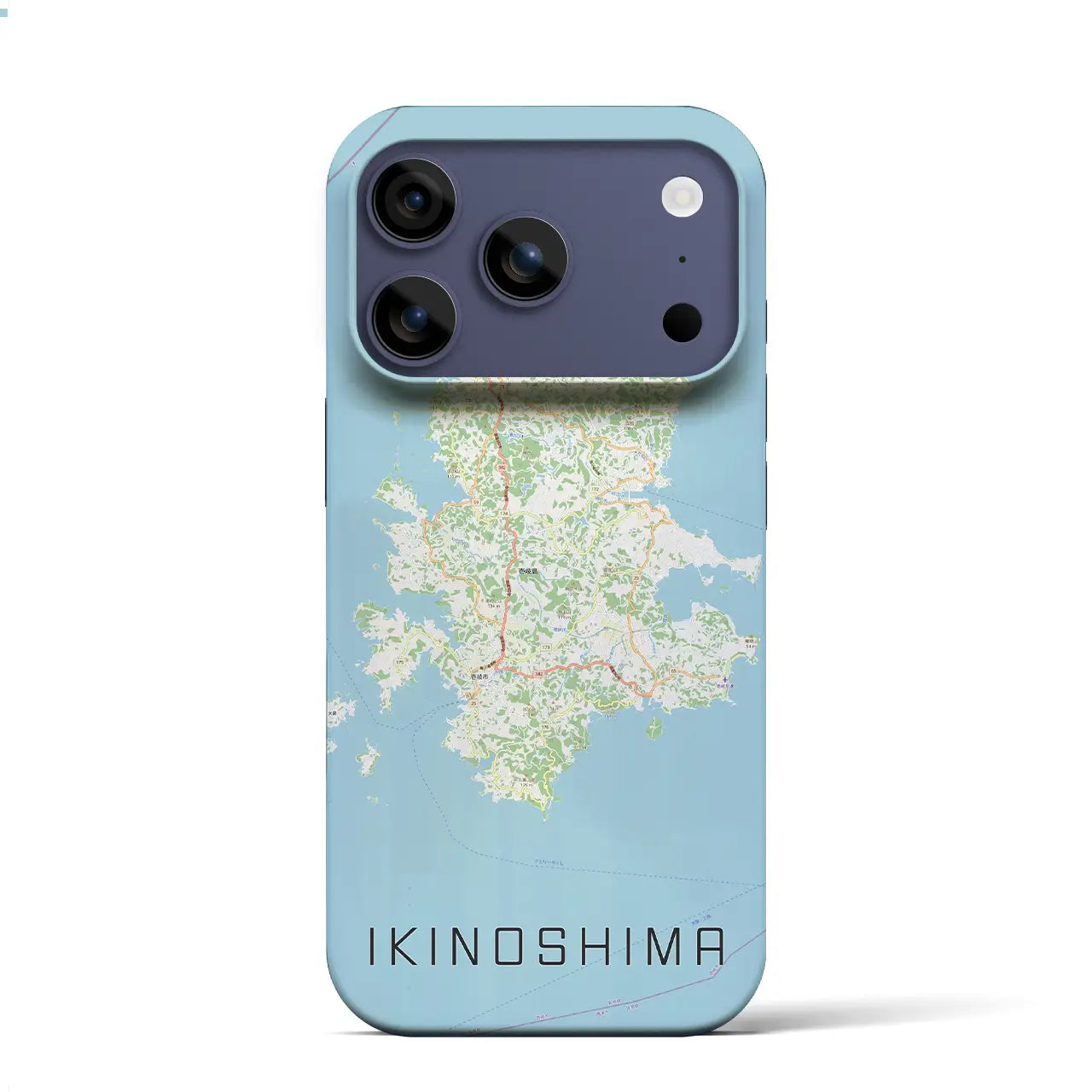 【壱岐島(長崎県)】地図柄iPhoneケース(バックカバータイプ)ナチュラル・iPhone 17 Pro Max 用