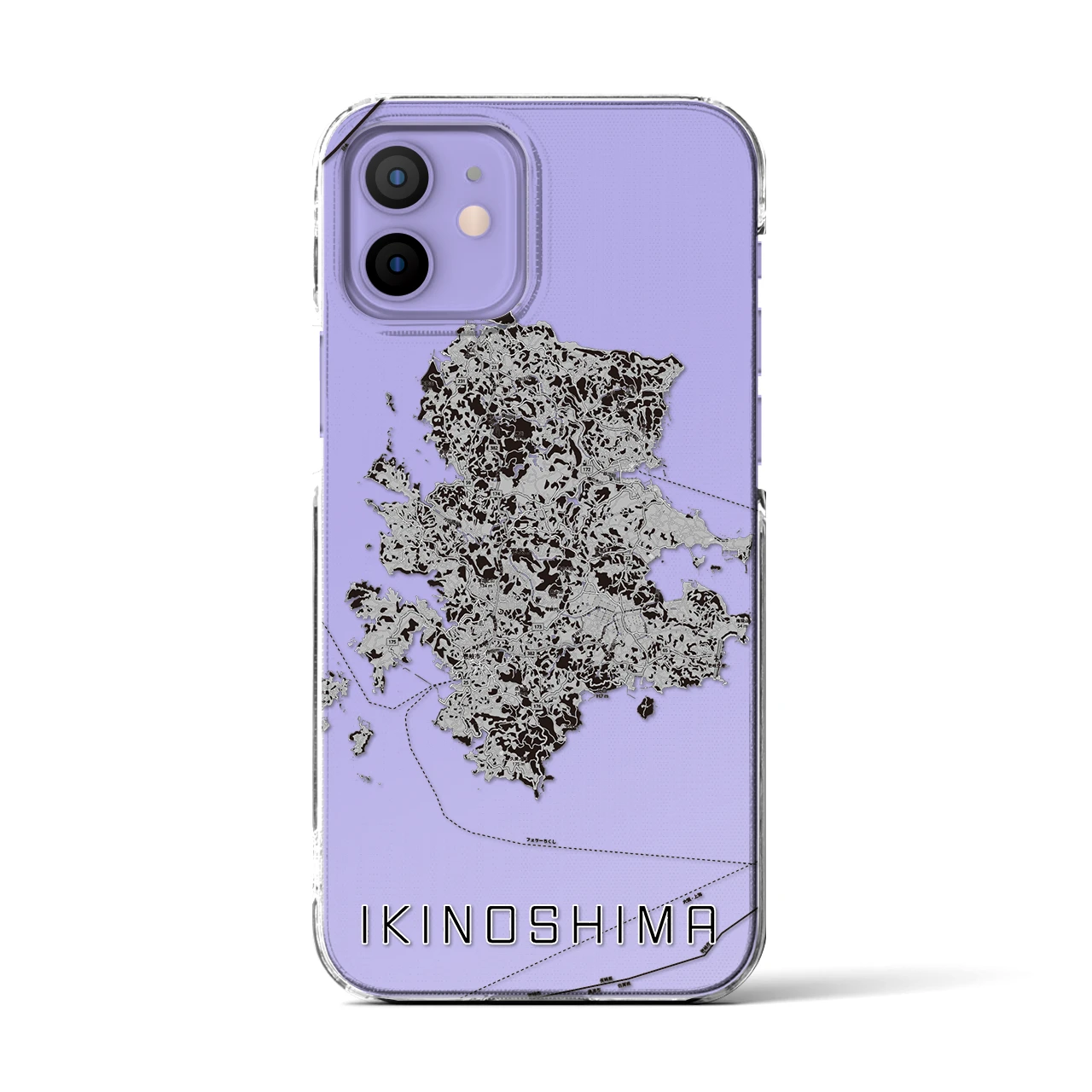 【壱岐島(長崎県)】地図柄iPhoneケース(クリアタイプ)