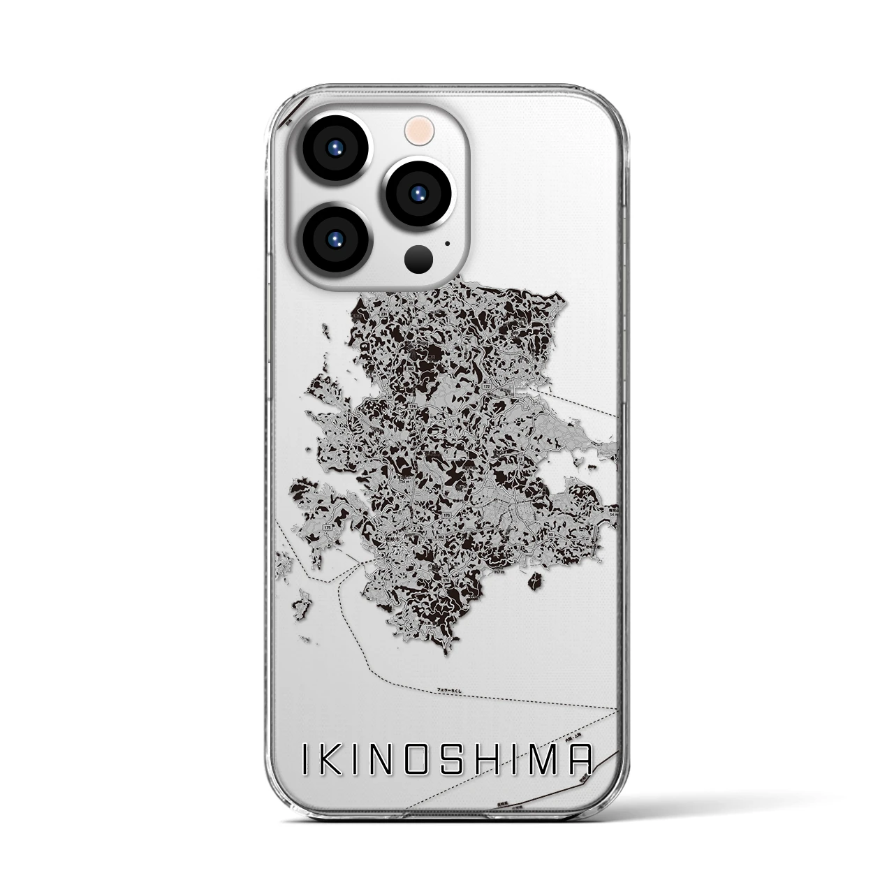 【壱岐島(長崎県)】地図柄iPhoneケース(クリアタイプ)