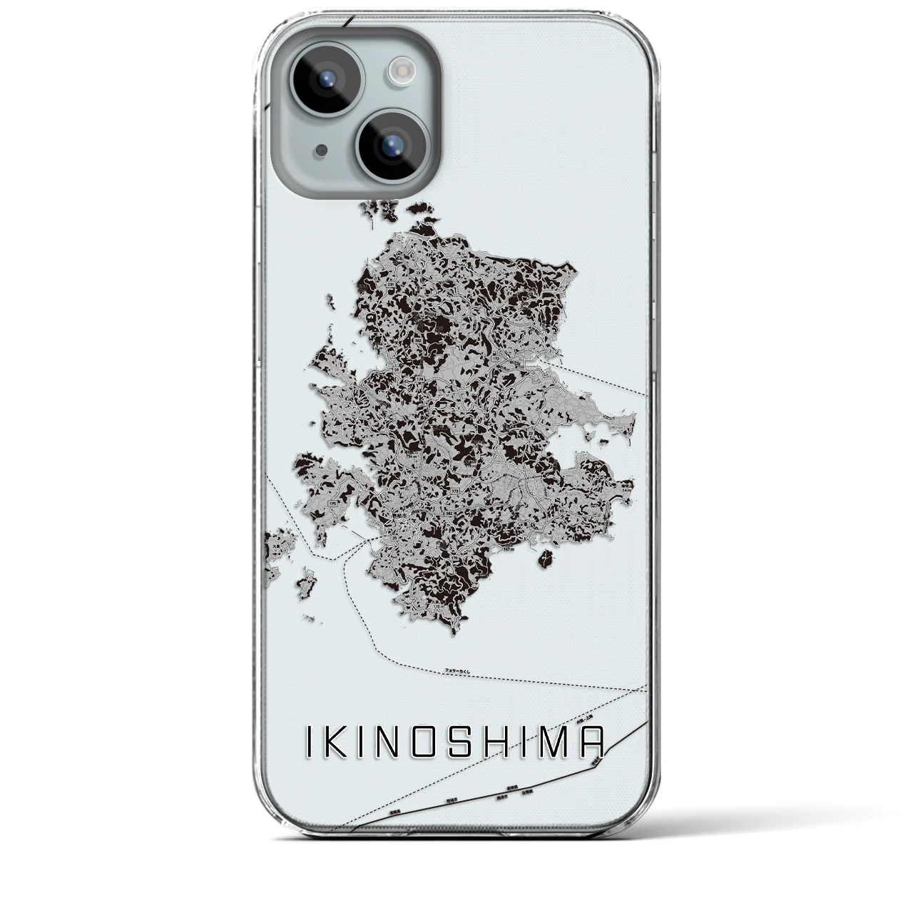 【壱岐島(長崎県)】地図柄iPhoneケース(クリアタイプ)