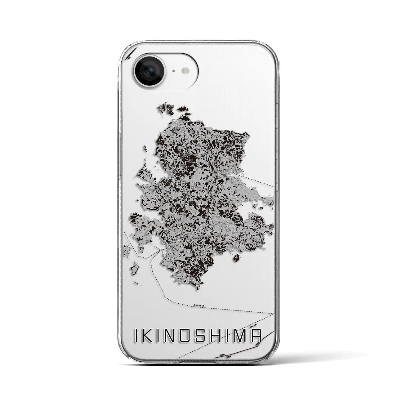 【壱岐島(長崎県)】地図柄iPhoneケース(クリアタイプ)