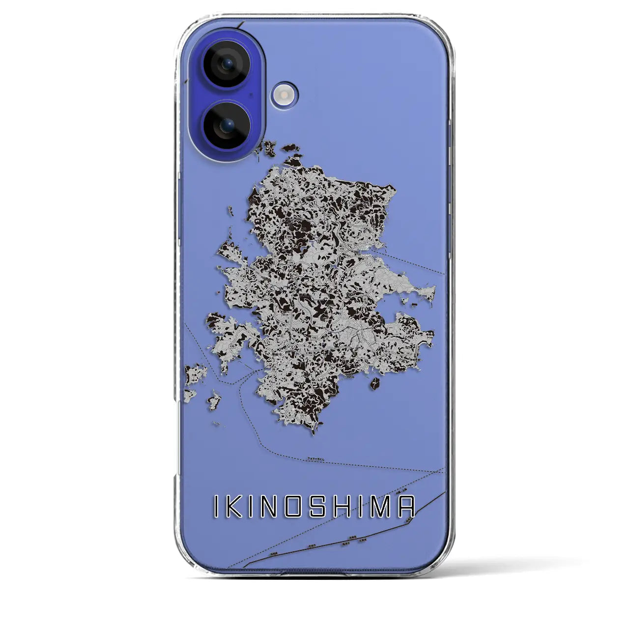 【壱岐島(長崎県)】地図柄iPhoneケース(クリアタイプ)モノトーン・iPhone 16 Pro Max 用