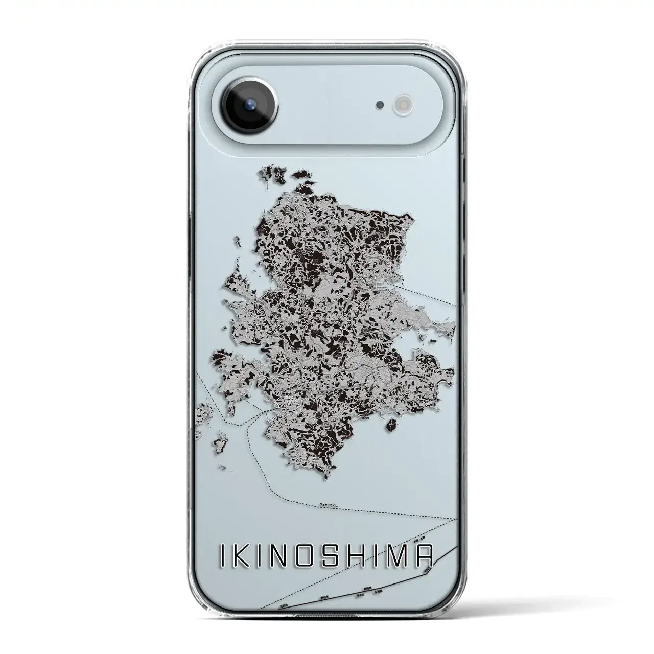 【壱岐島(長崎県)】地図柄iPhoneケース(クリアタイプ)モノトーン・iPhone 17 Pro Max 用