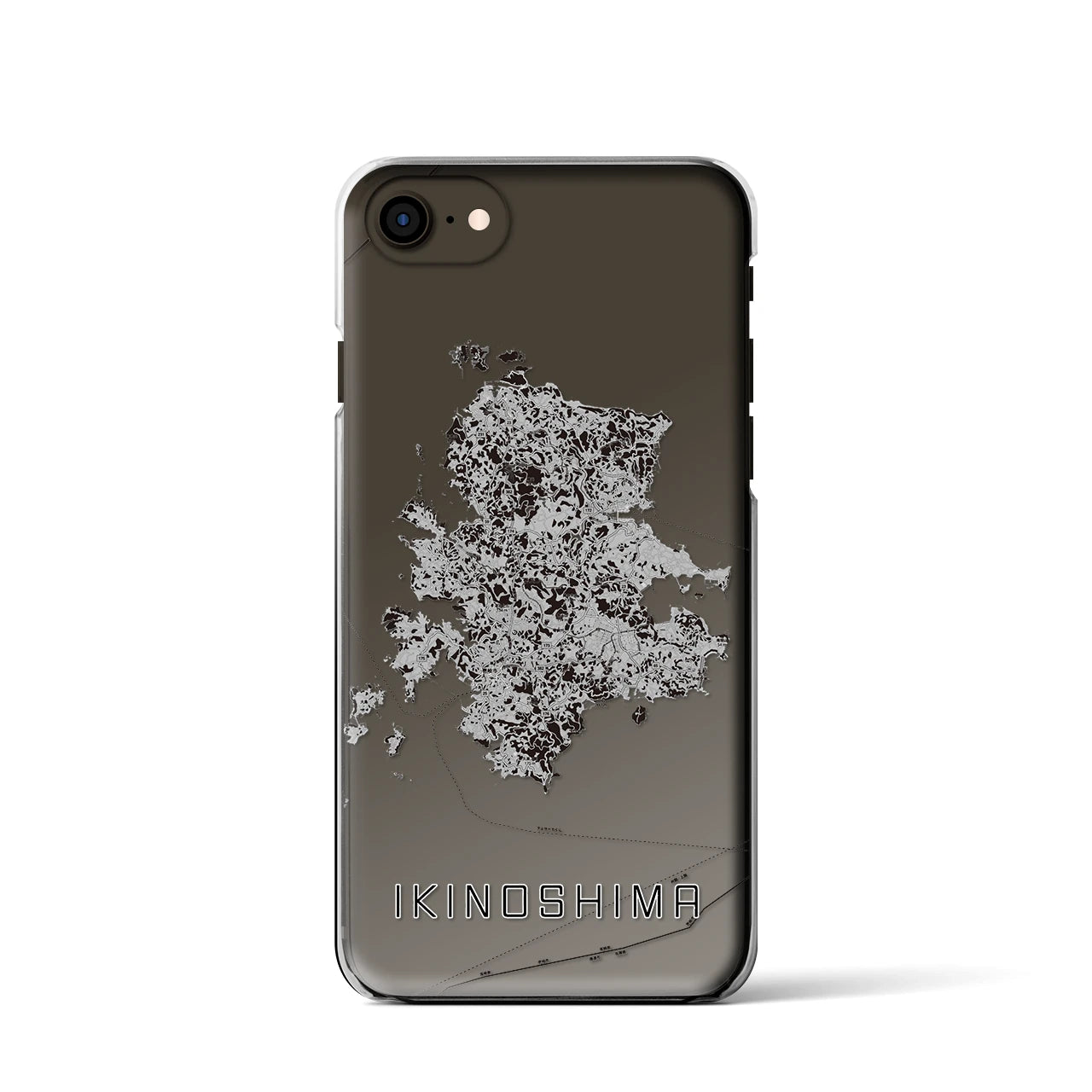 【壱岐島(長崎県)】地図柄iPhoneケース(クリアタイプ)