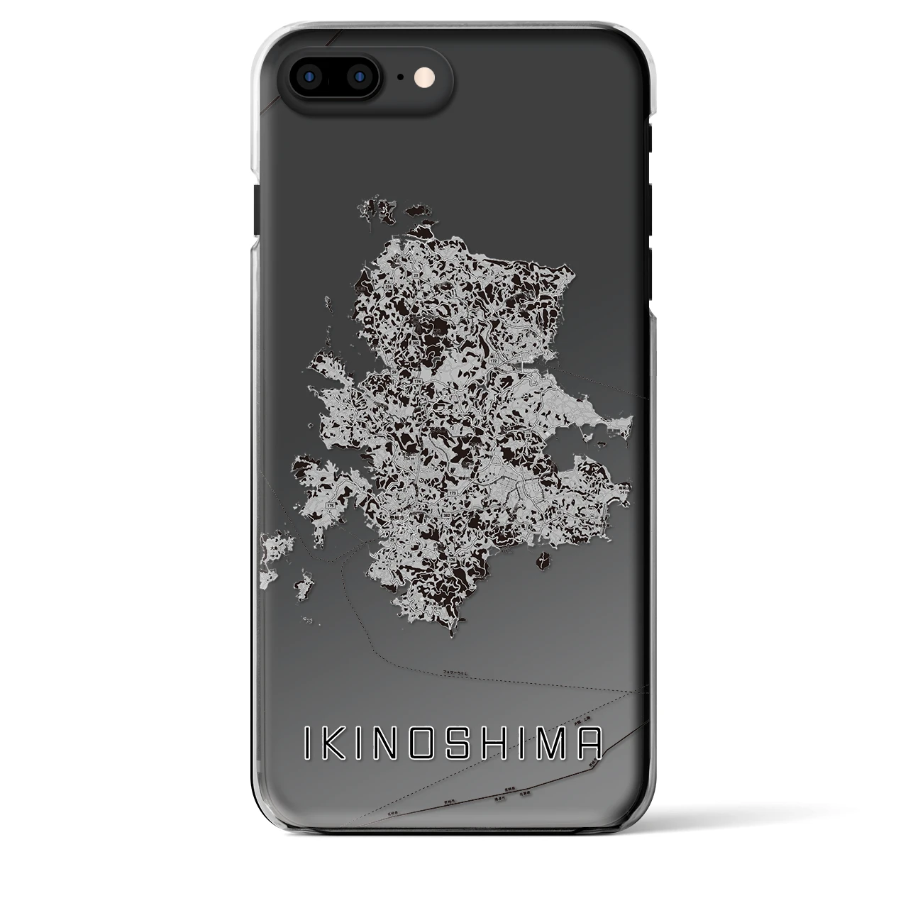 【壱岐島(長崎県)】地図柄iPhoneケース(クリアタイプ)