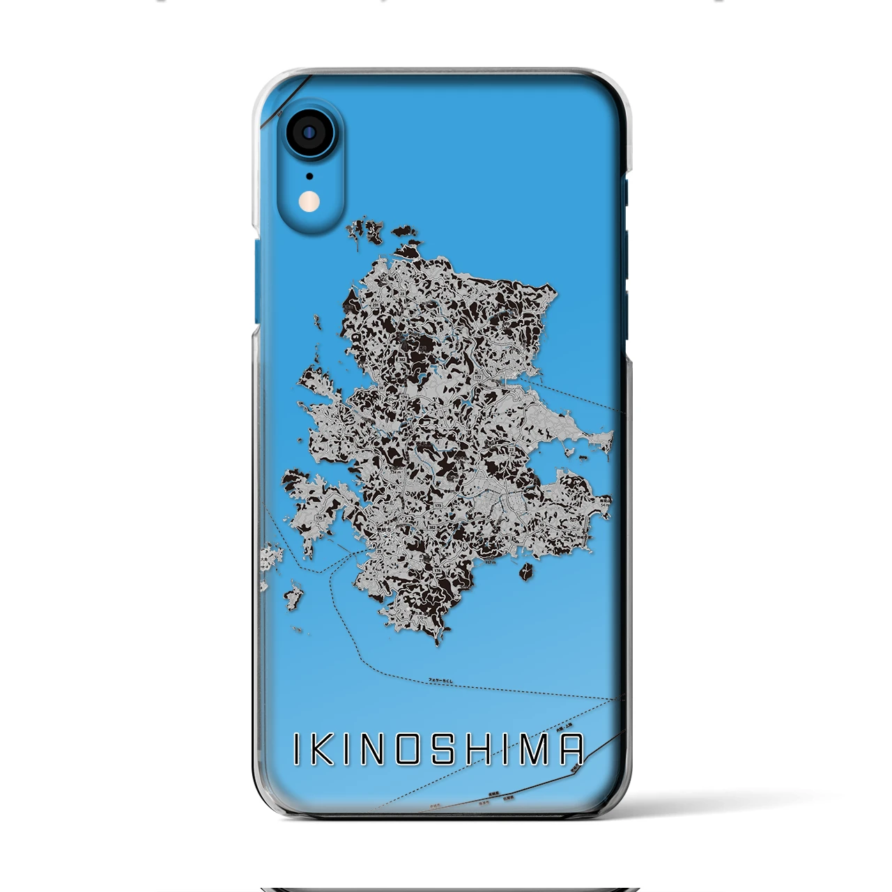 【壱岐島(長崎県)】地図柄iPhoneケース(クリアタイプ)
