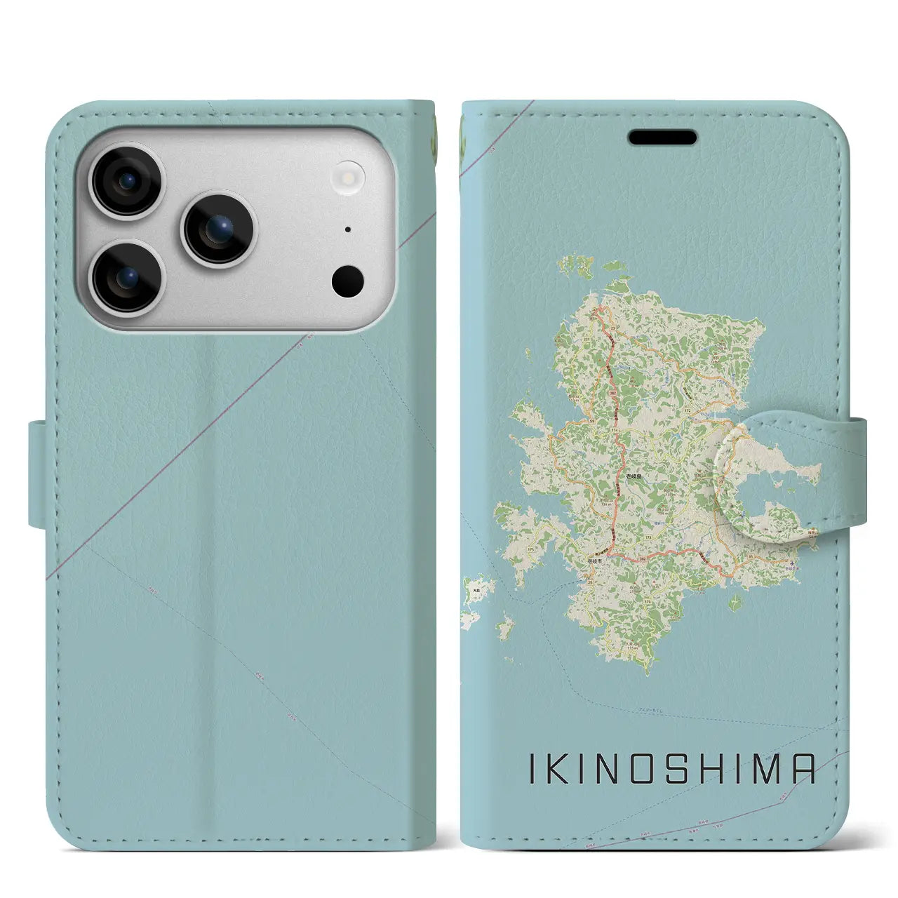 【壱岐島(長崎県)】地図柄iPhoneケース(手帳タイプ)