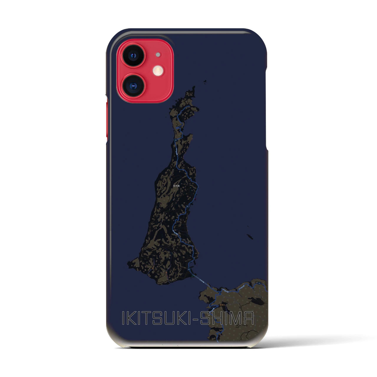 【生月島(長崎県)】地図柄iPhoneケース(バックカバータイプ)