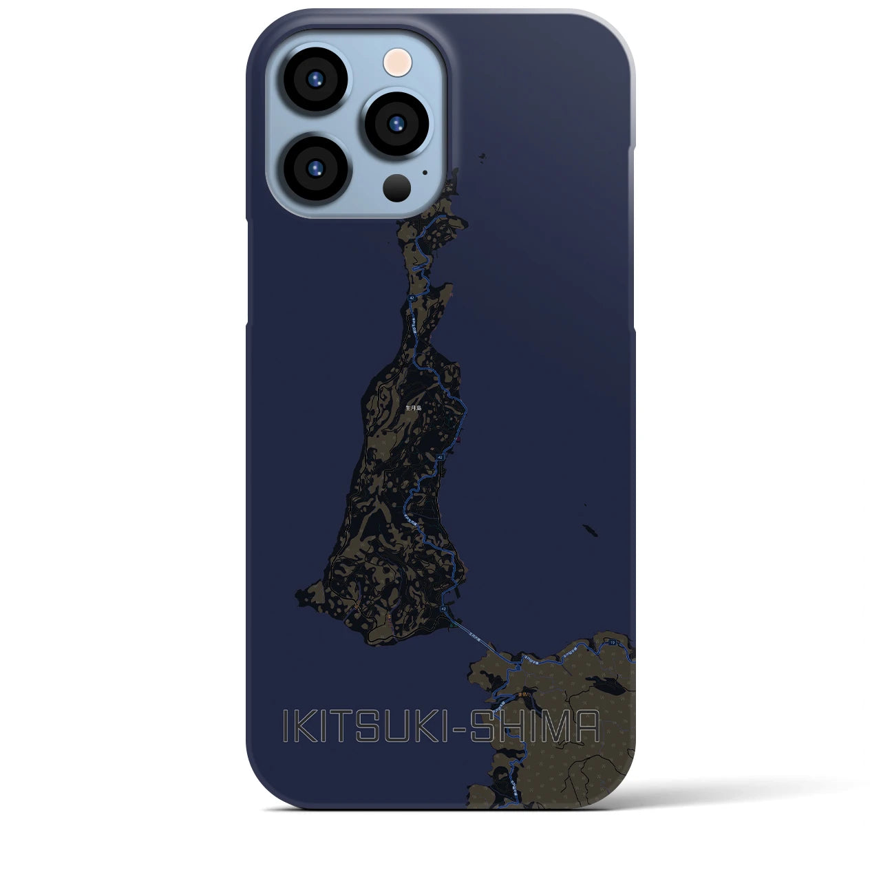 【生月島(長崎県)】地図柄iPhoneケース(バックカバータイプ)
