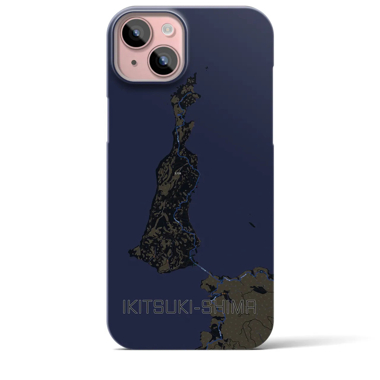 【生月島(長崎県)】地図柄iPhoneケース(バックカバータイプ)