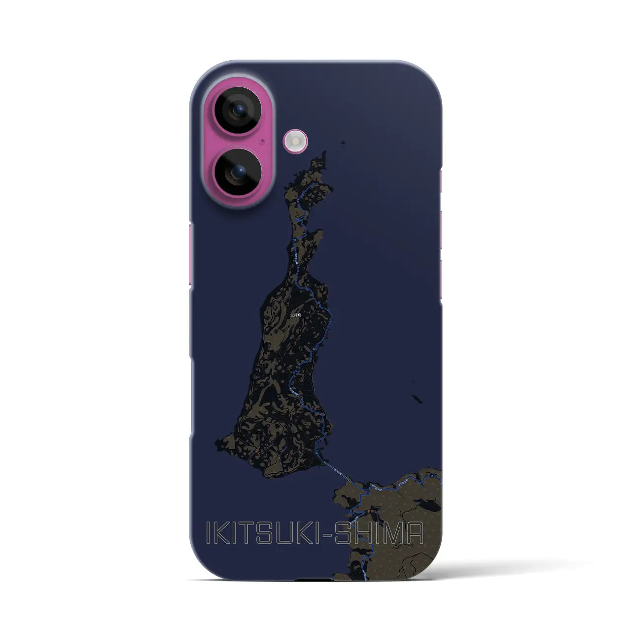 【生月島(長崎県)】地図柄iPhoneケース(バックカバータイプ)