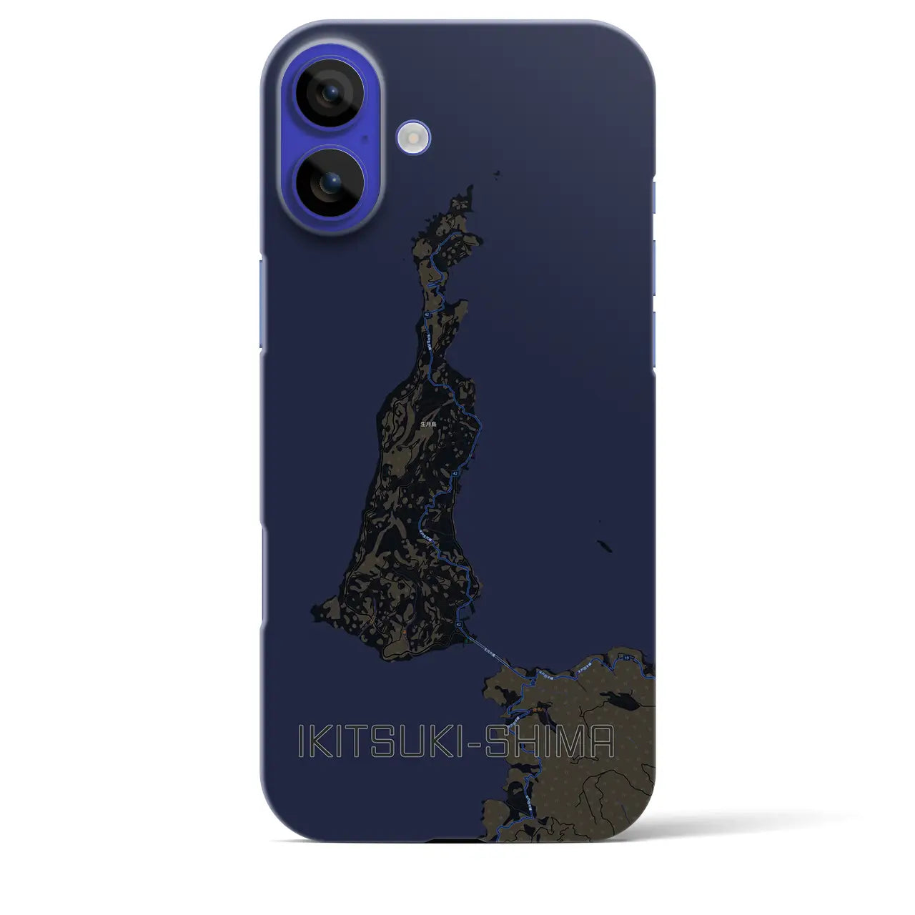 【生月島(長崎県)】地図柄iPhoneケース(バックカバータイプ)