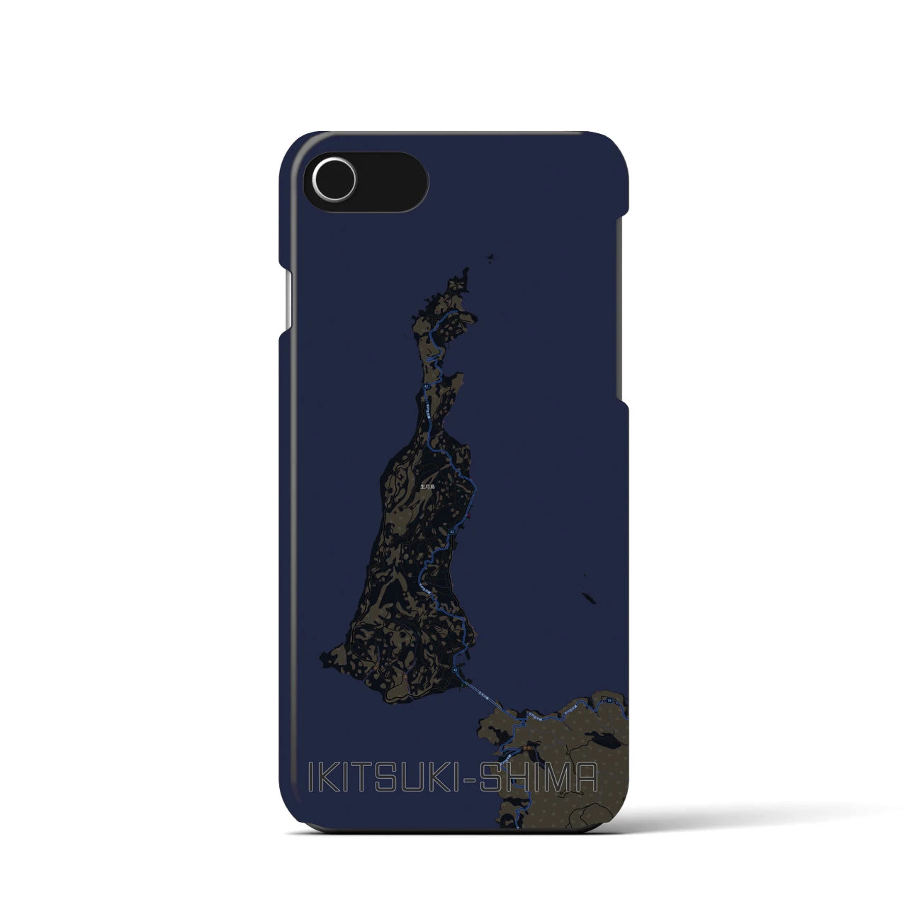 【生月島(長崎県)】地図柄iPhoneケース(バックカバータイプ)