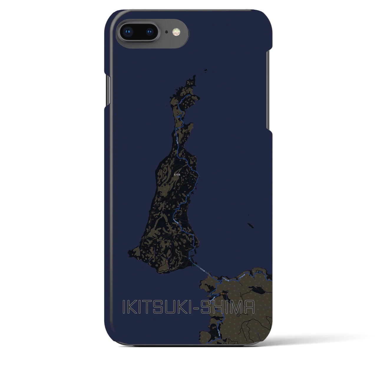 【生月島(長崎県)】地図柄iPhoneケース(バックカバータイプ)