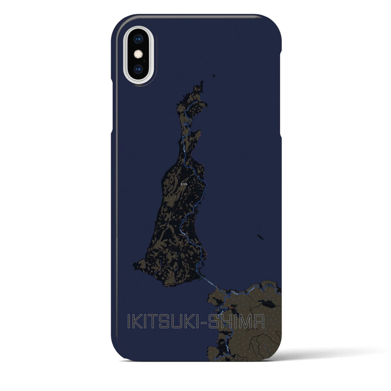 【生月島(長崎県)】地図柄iPhoneケース(バックカバータイプ)