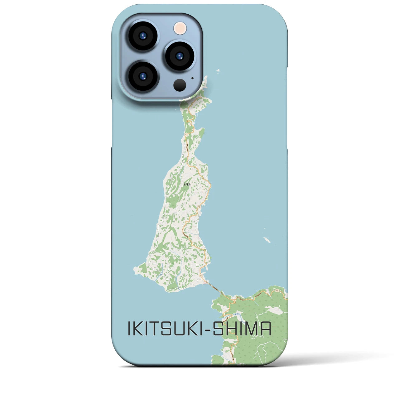 【生月島(長崎県)】地図柄iPhoneケース(バックカバータイプ)