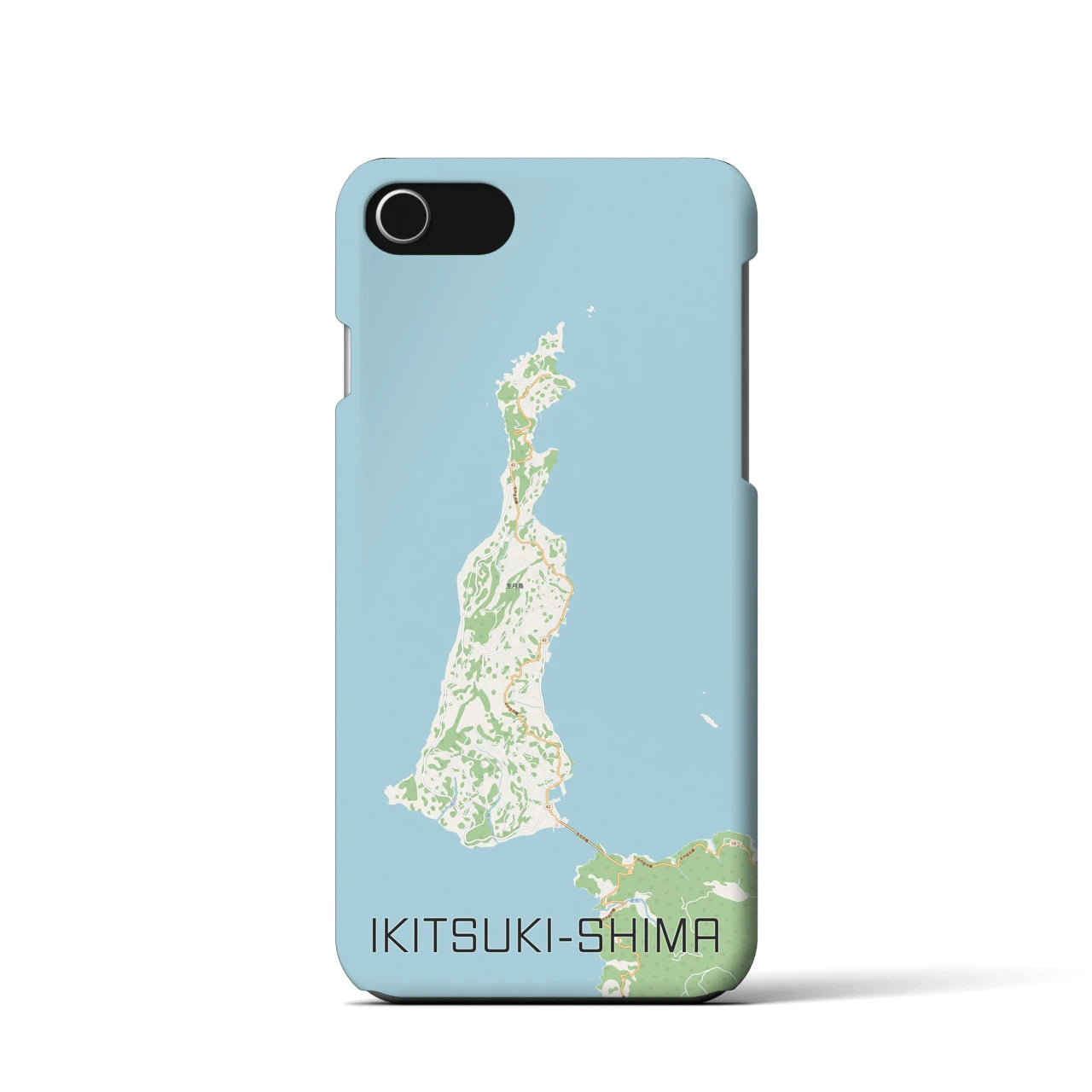 【生月島(長崎県)】地図柄iPhoneケース(バックカバータイプ)