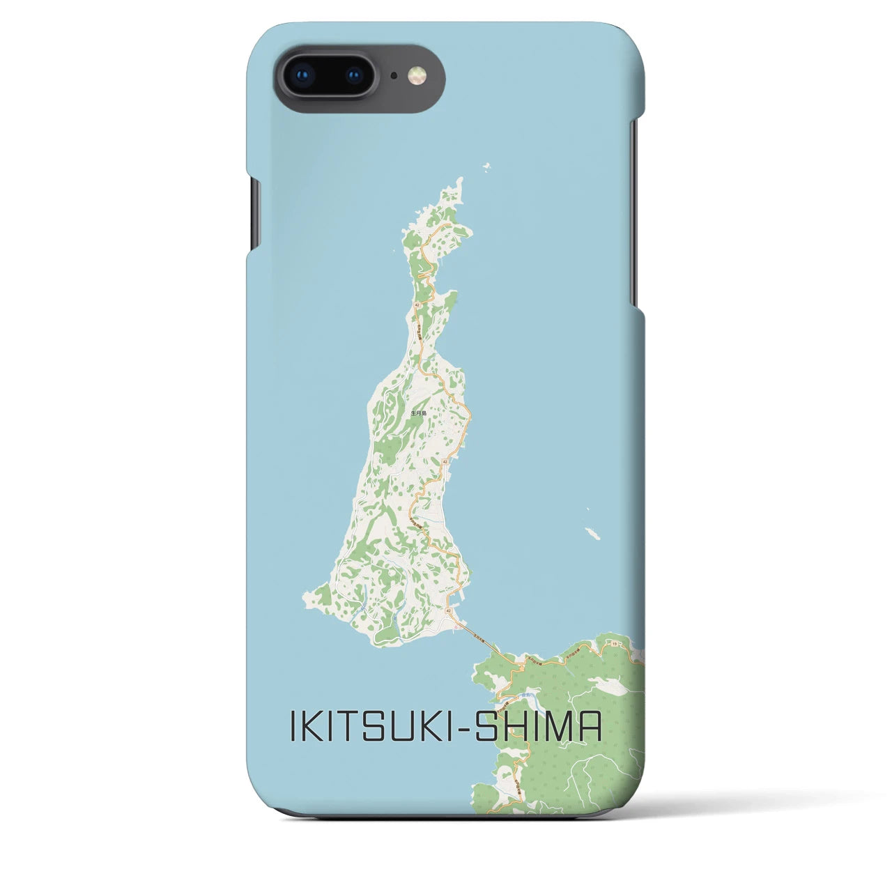 【生月島(長崎県)】地図柄iPhoneケース(バックカバータイプ)