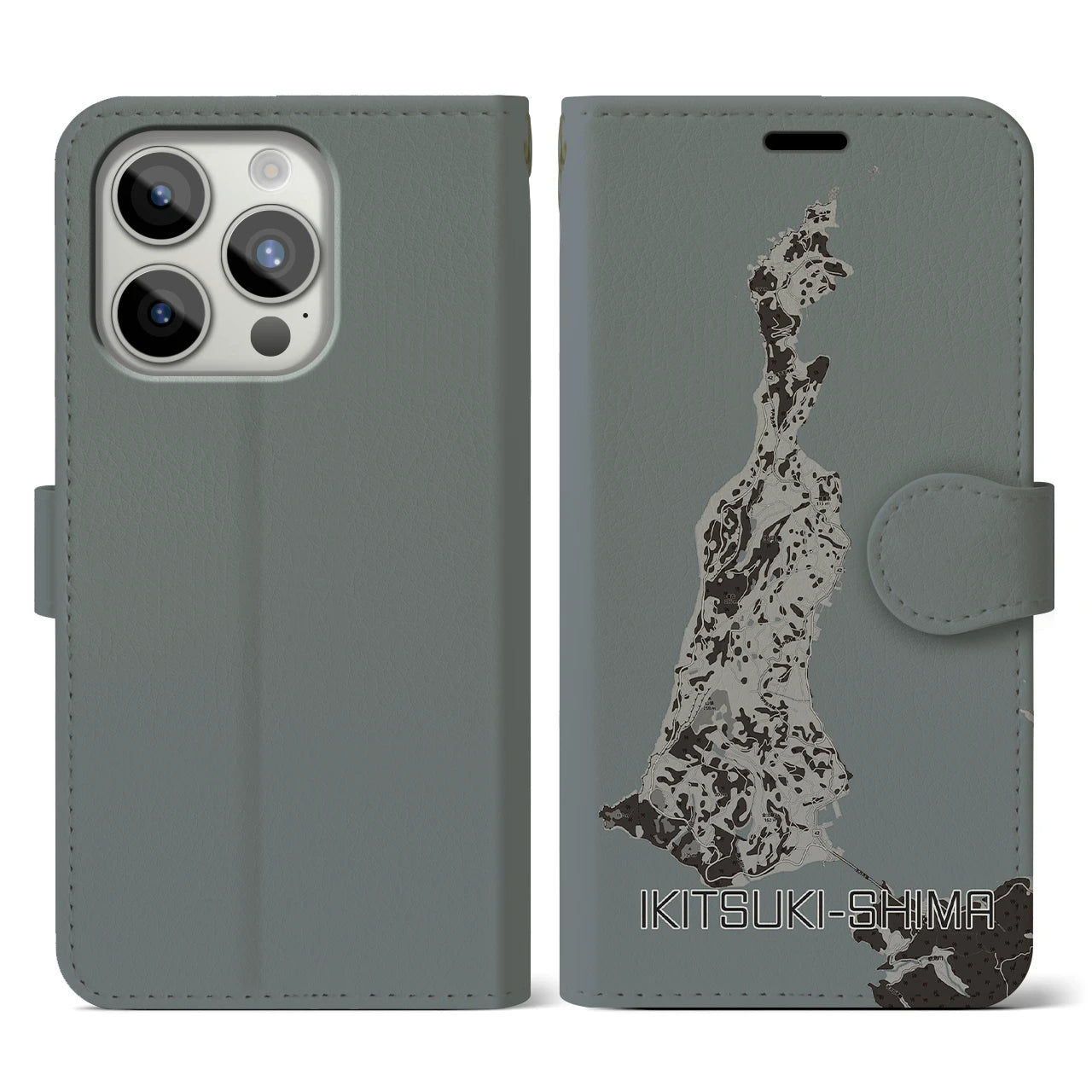 【生月島(長崎県)】地図柄iPhoneケース(手帳タイプ)