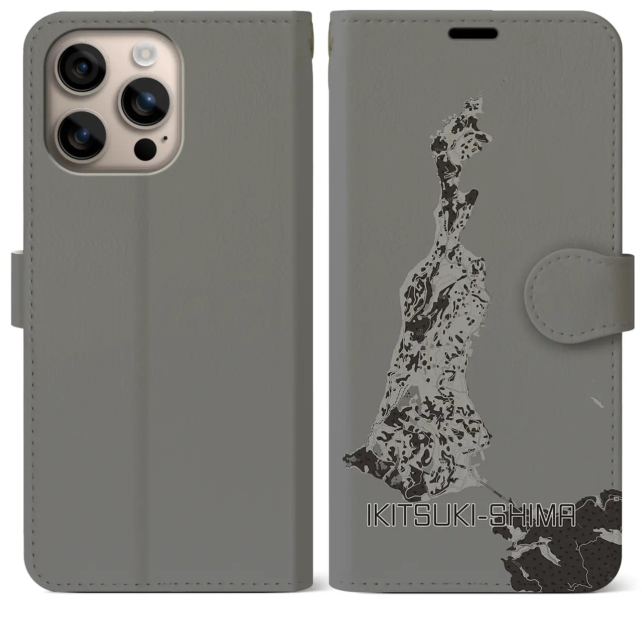 【生月島(長崎県)】地図柄iPhoneケース(手帳タイプ)