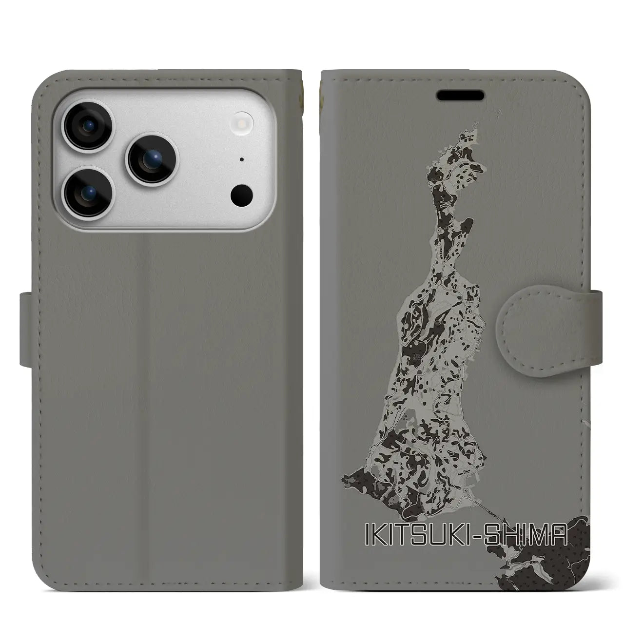 【生月島(長崎県)】地図柄iPhoneケース(手帳タイプ)