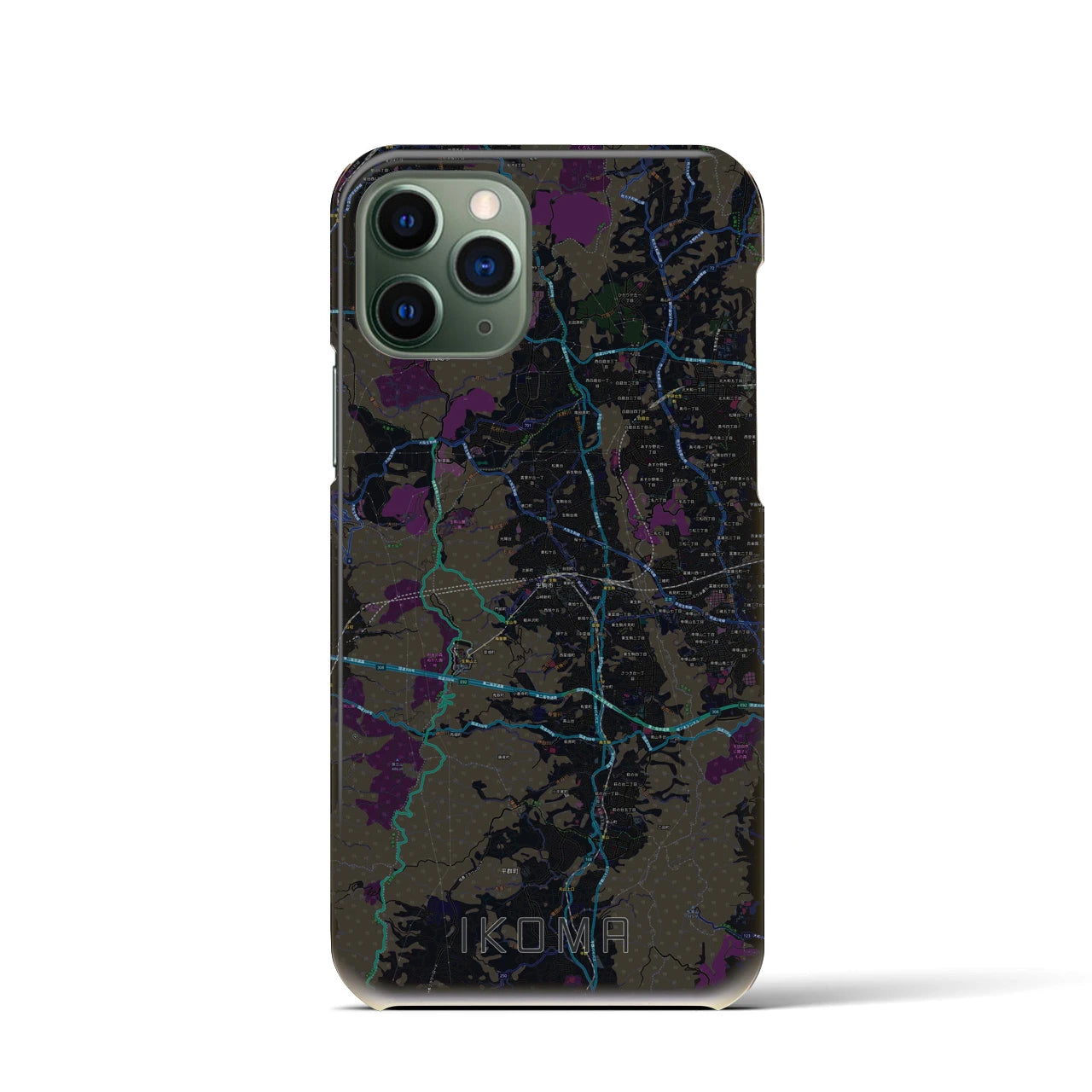 【生駒(奈良県)】地図柄iPhoneケース(バックカバータイプ)