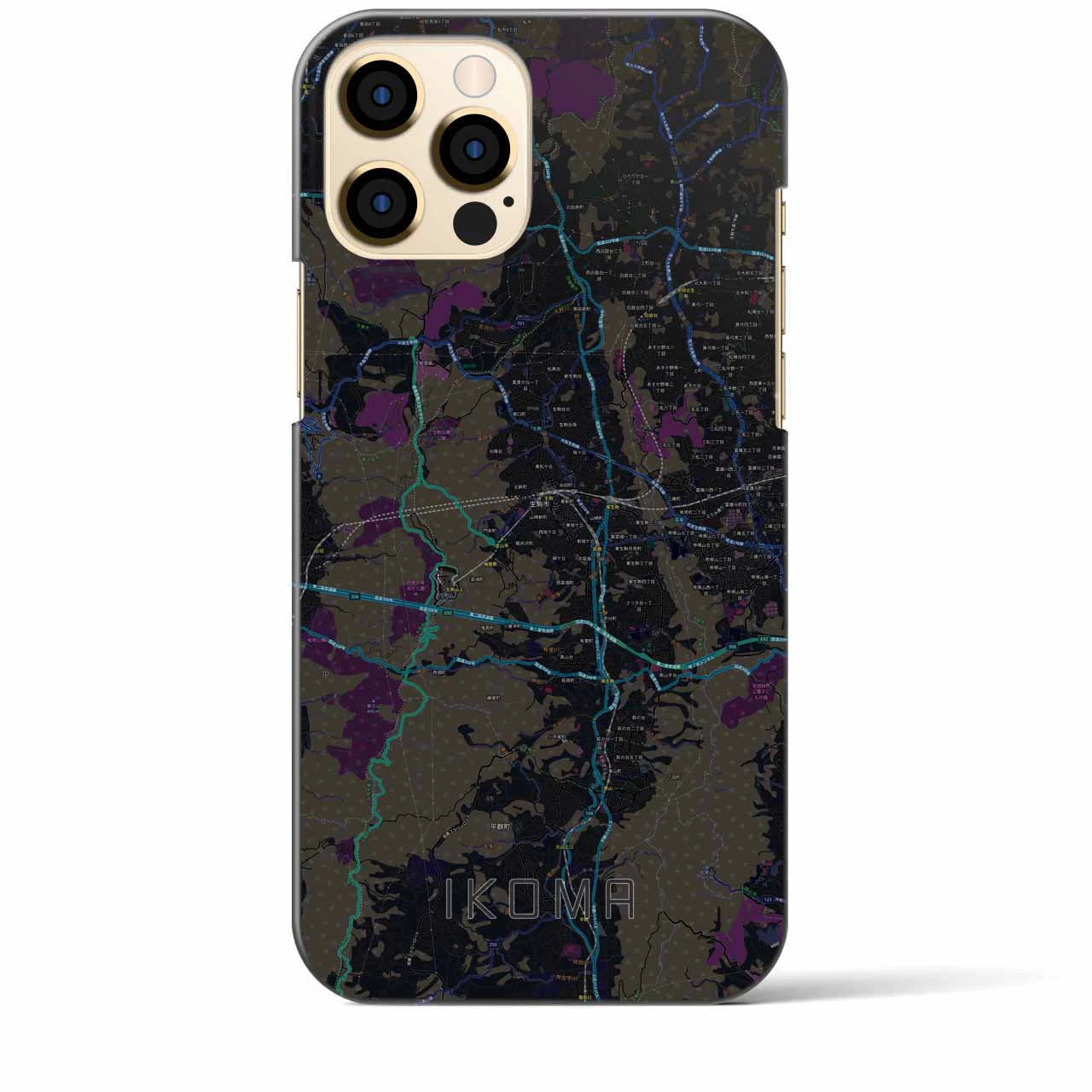 【生駒(奈良県)】地図柄iPhoneケース(バックカバータイプ)