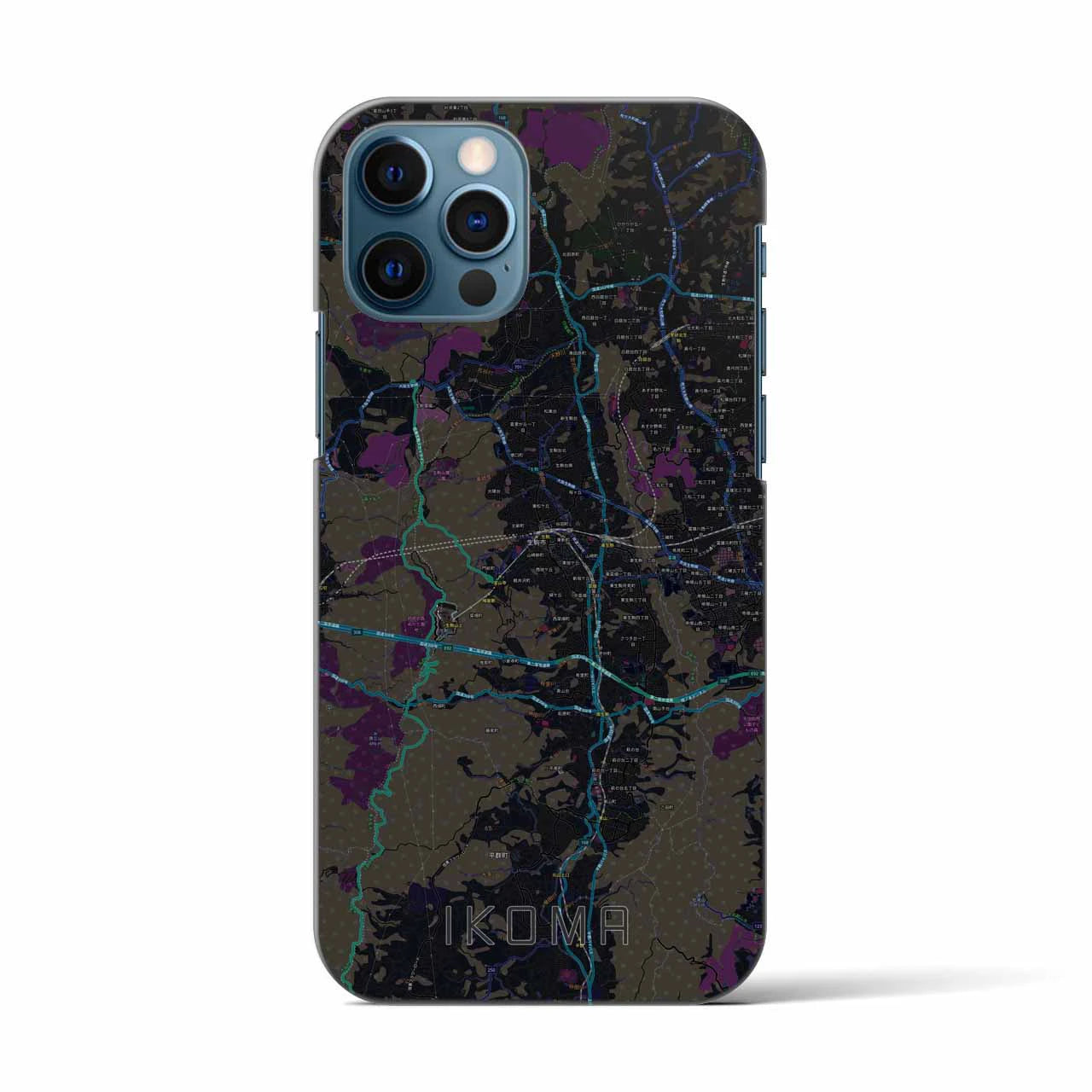 【生駒(奈良県)】地図柄iPhoneケース(バックカバータイプ)