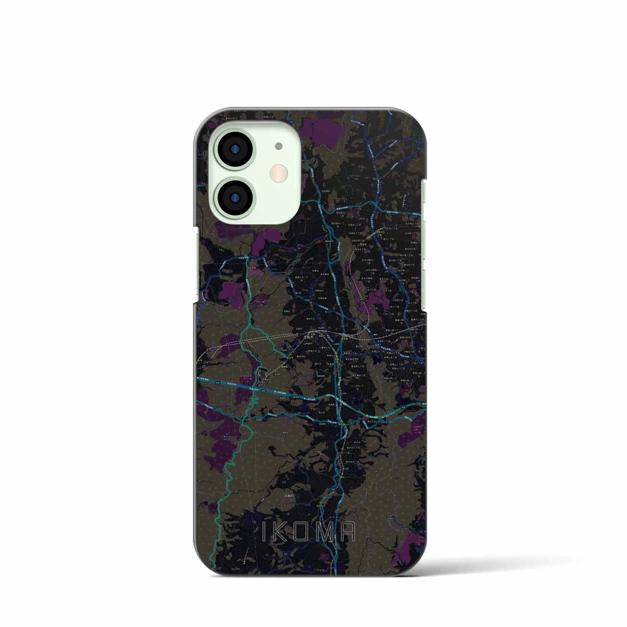 【生駒(奈良県)】地図柄iPhoneケース(バックカバータイプ)