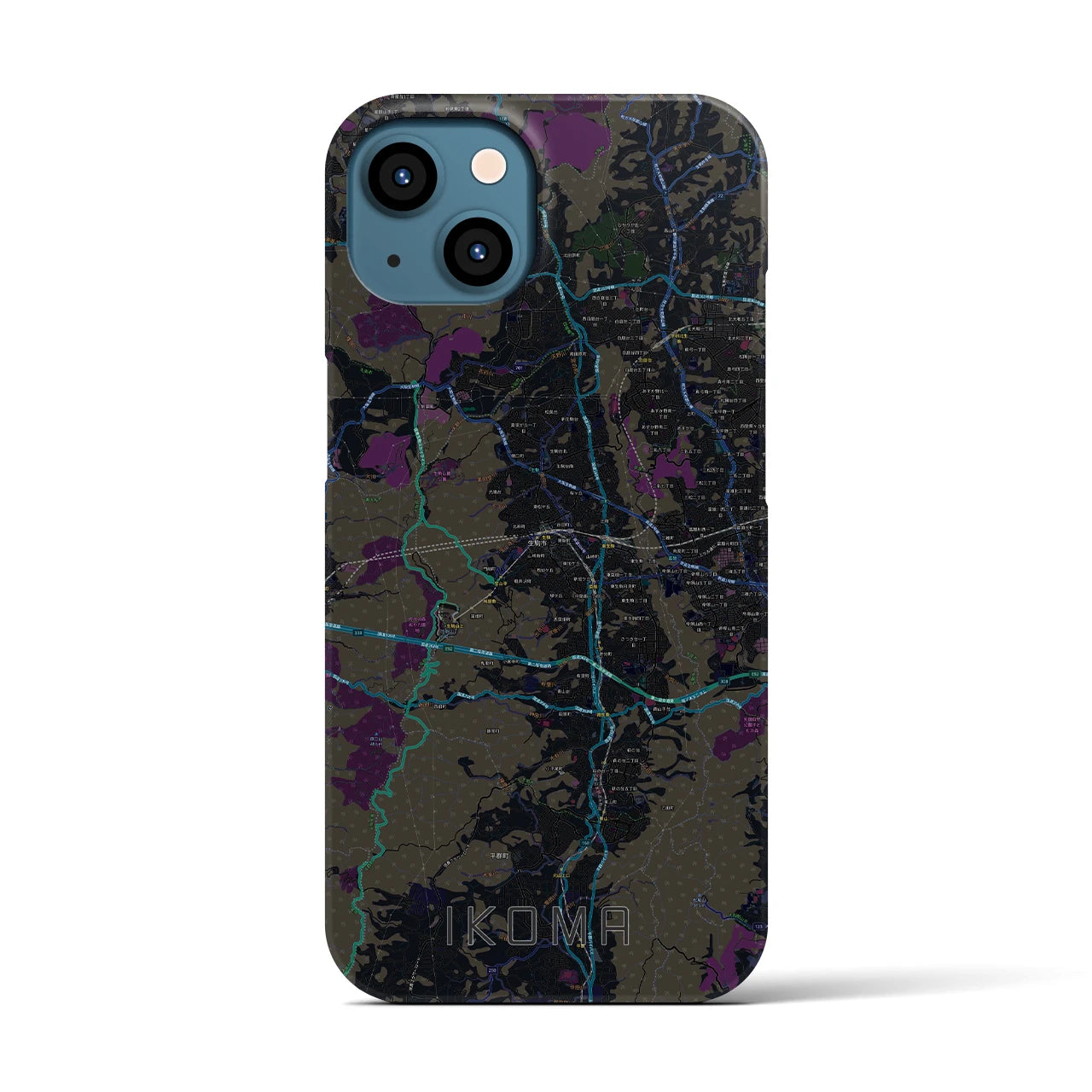 【生駒(奈良県)】地図柄iPhoneケース(バックカバータイプ)