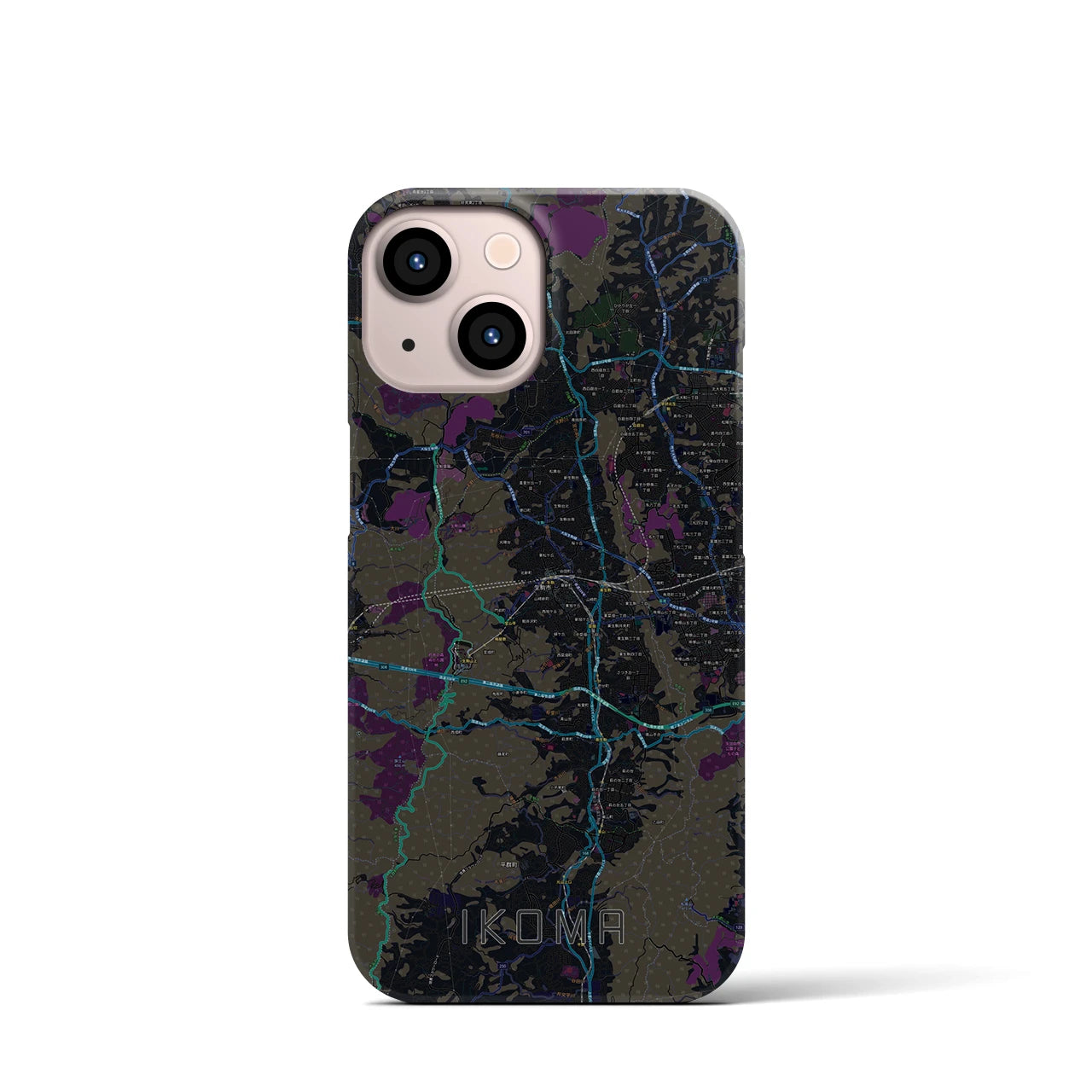 【生駒(奈良県)】地図柄iPhoneケース(バックカバータイプ)