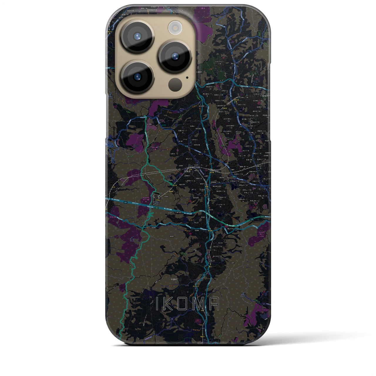 【生駒(奈良県)】地図柄iPhoneケース(バックカバータイプ)