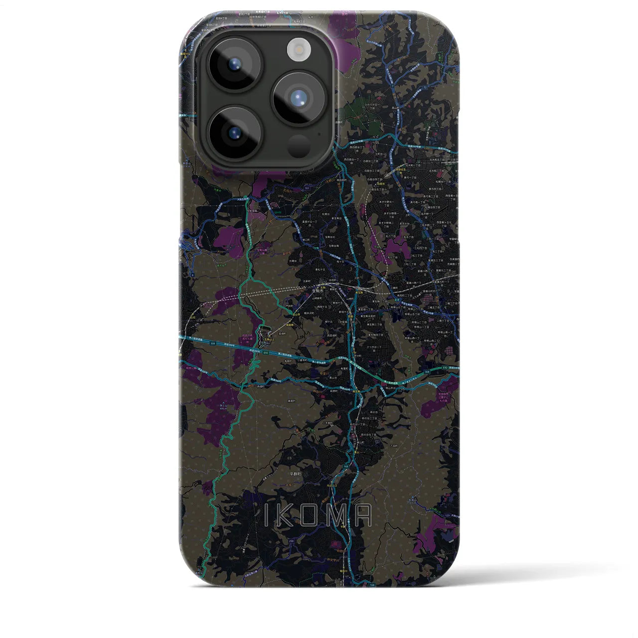 【生駒(奈良県)】地図柄iPhoneケース(バックカバータイプ)