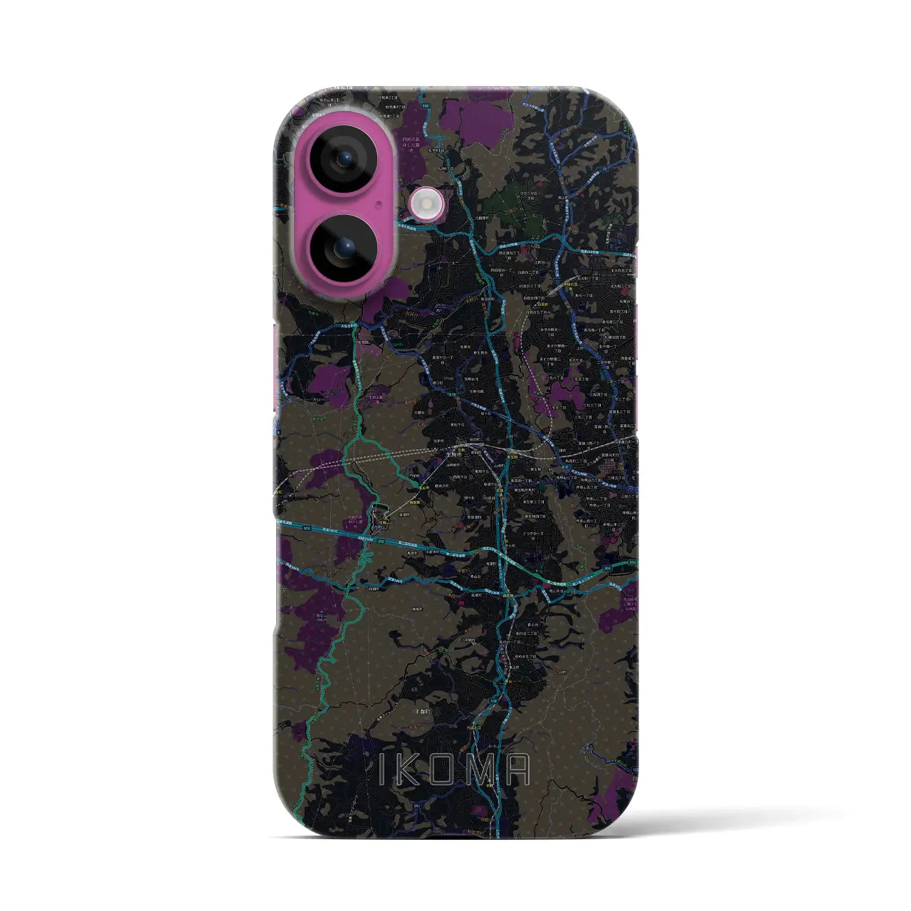 【生駒(奈良県)】地図柄iPhoneケース(バックカバータイプ)