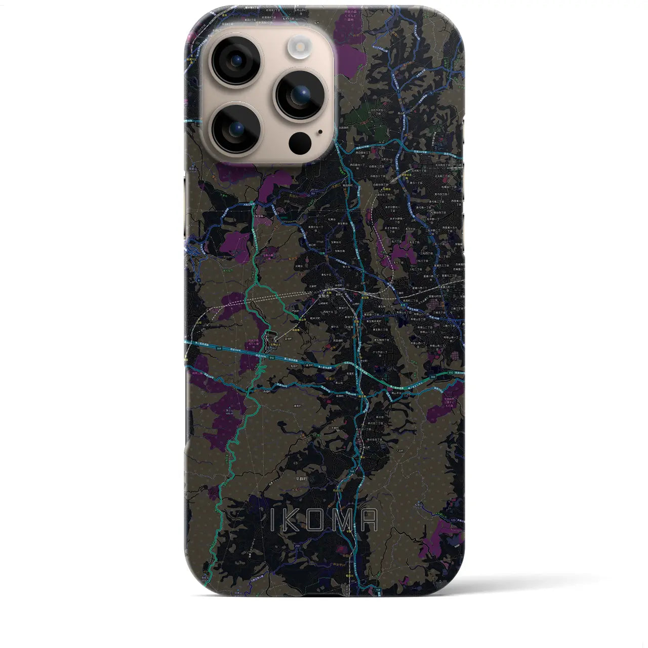 【生駒(奈良県)】地図柄iPhoneケース(バックカバータイプ)