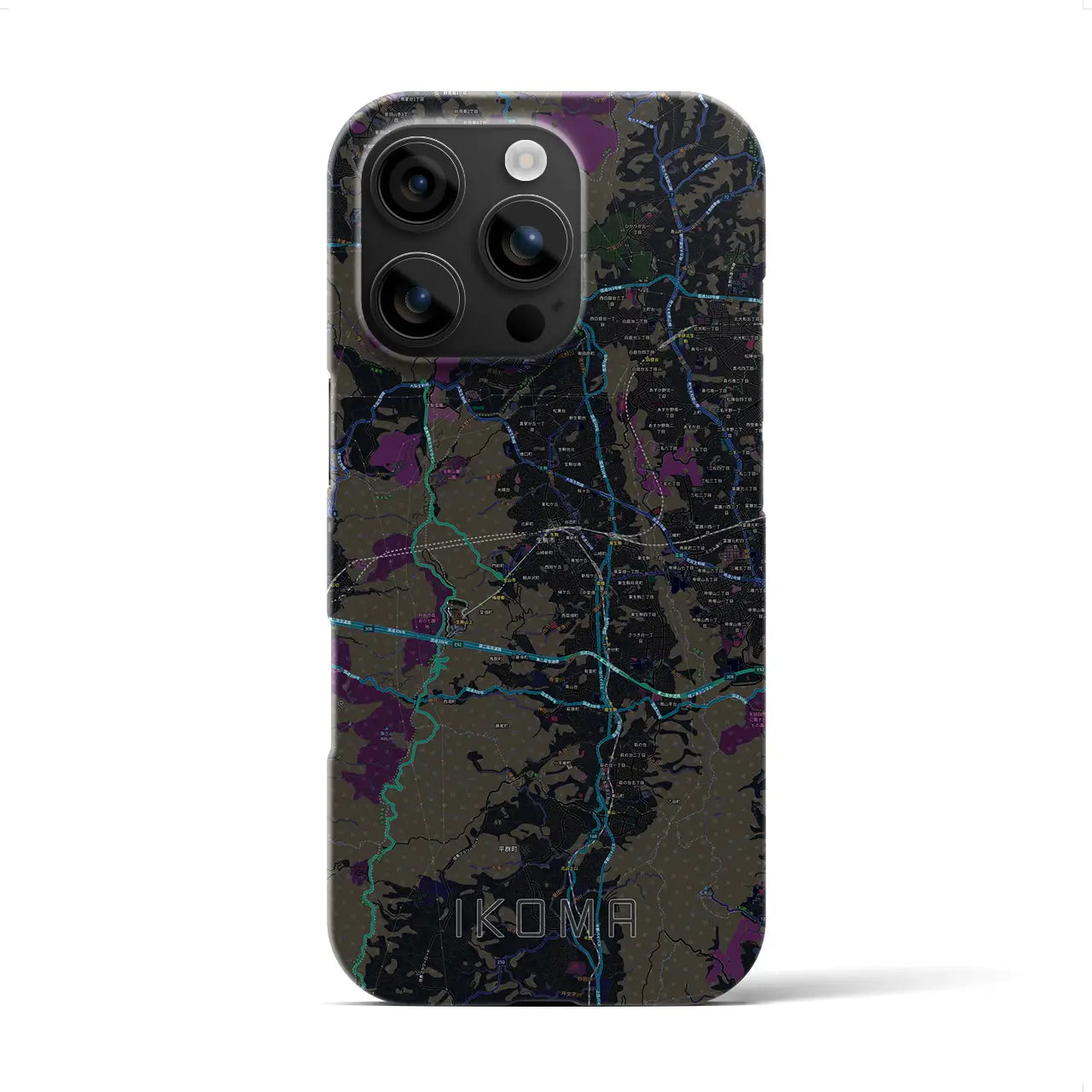 【生駒(奈良県)】地図柄iPhoneケース(バックカバータイプ)