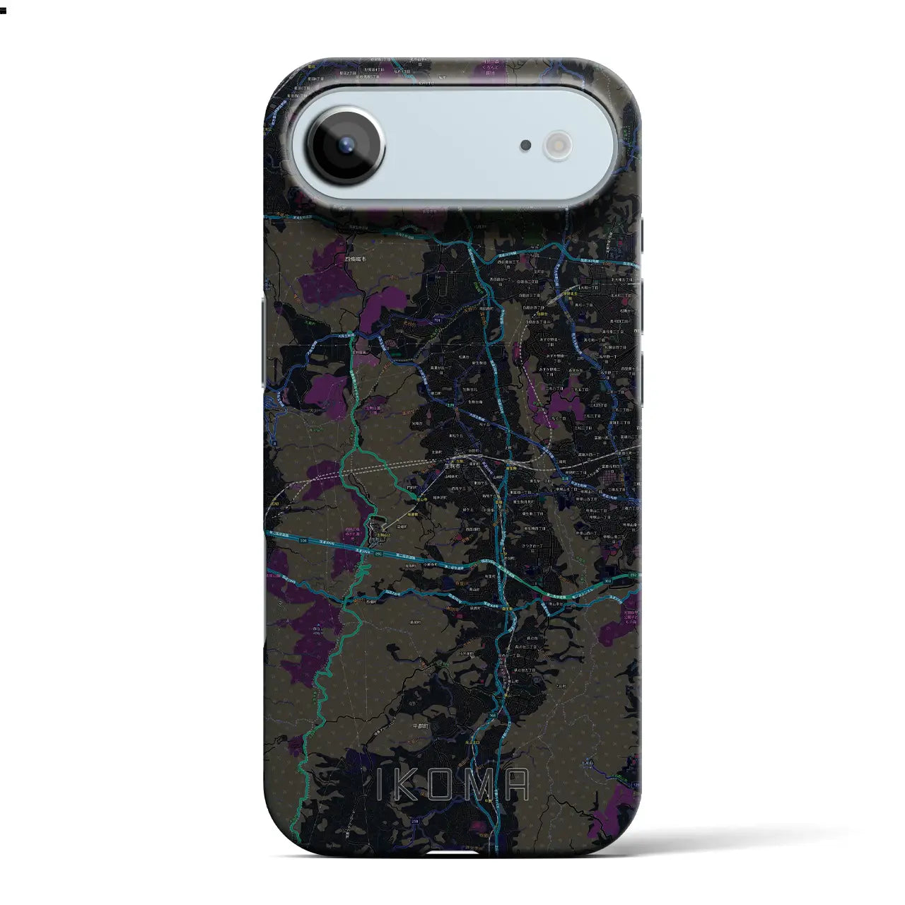 【生駒(奈良県)】地図柄iPhoneケース(バックカバータイプ)