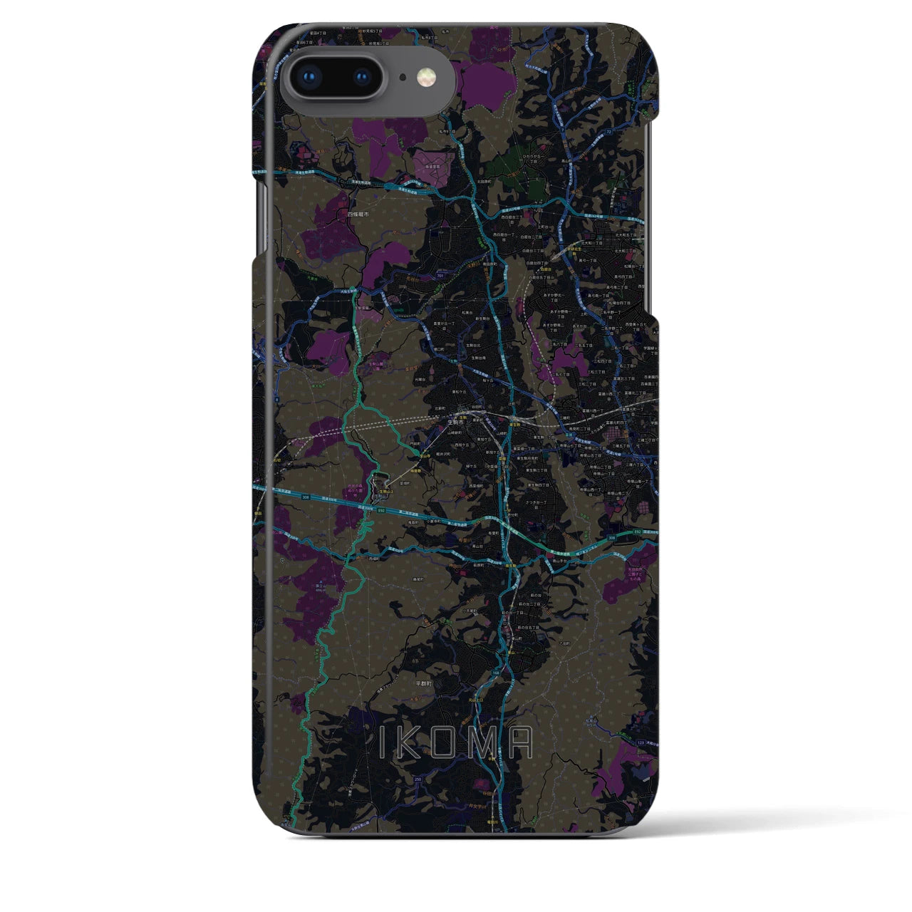 【生駒(奈良県)】地図柄iPhoneケース(バックカバータイプ)