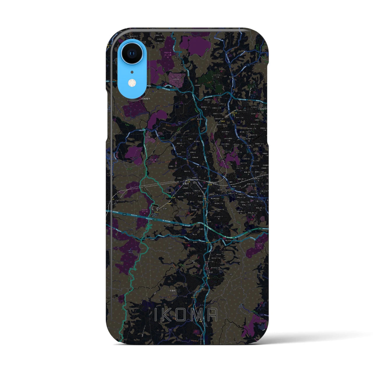 【生駒(奈良県)】地図柄iPhoneケース(バックカバータイプ)