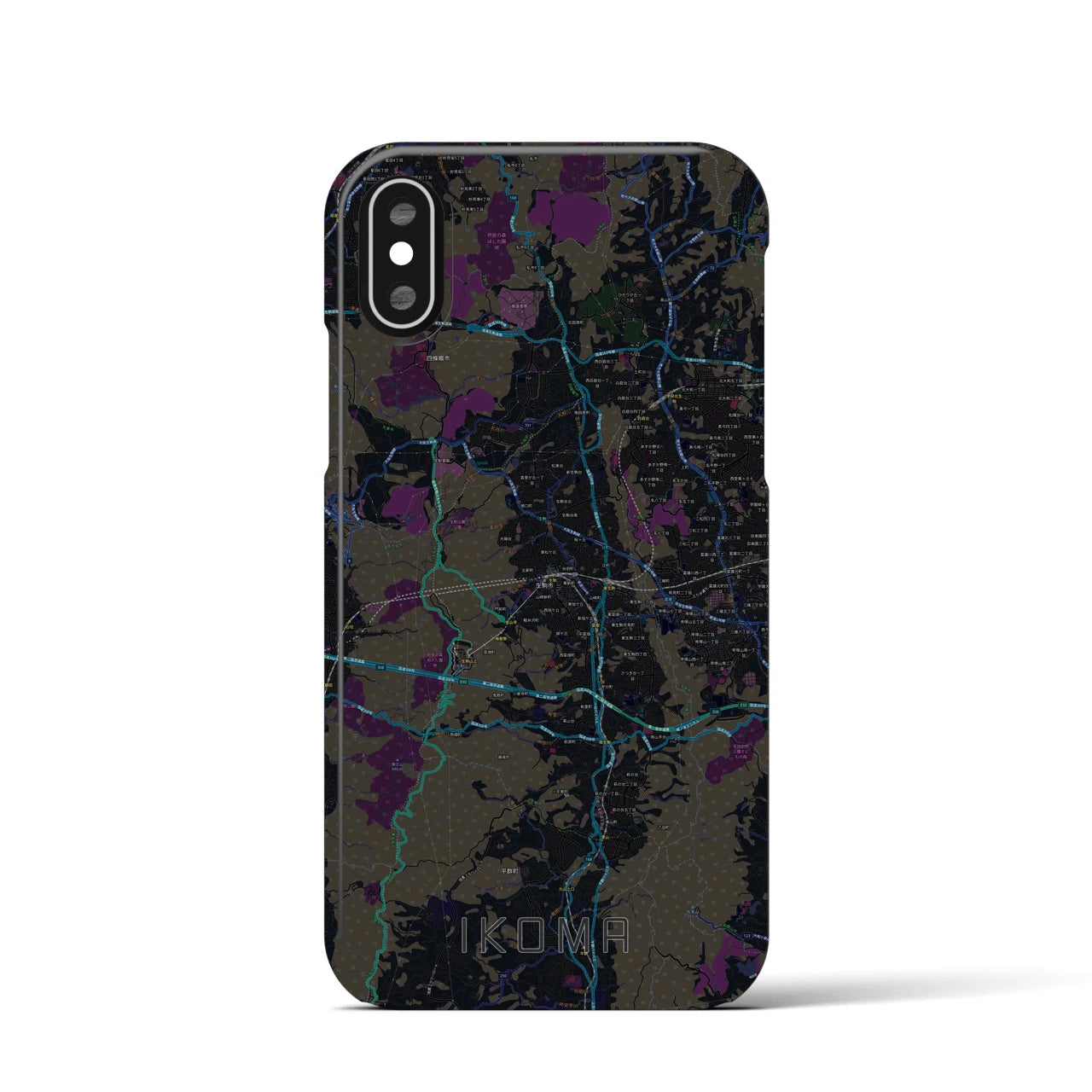 【生駒(奈良県)】地図柄iPhoneケース(バックカバータイプ)