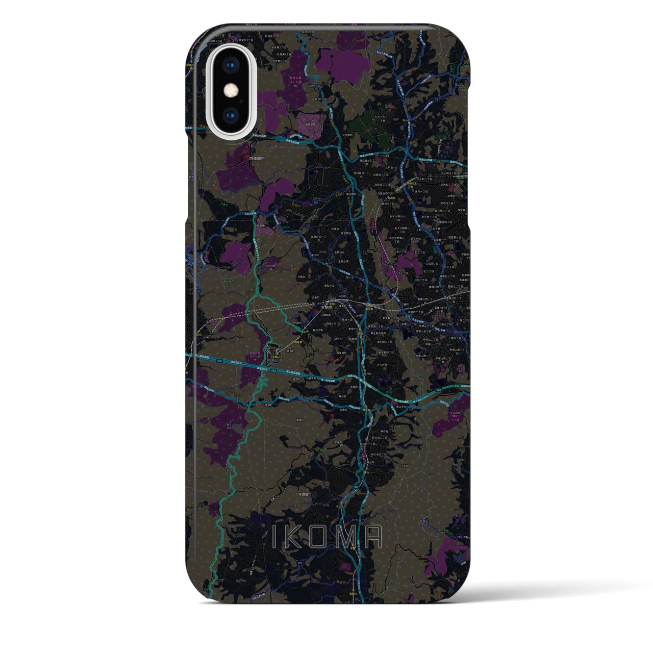【生駒(奈良県)】地図柄iPhoneケース(バックカバータイプ)