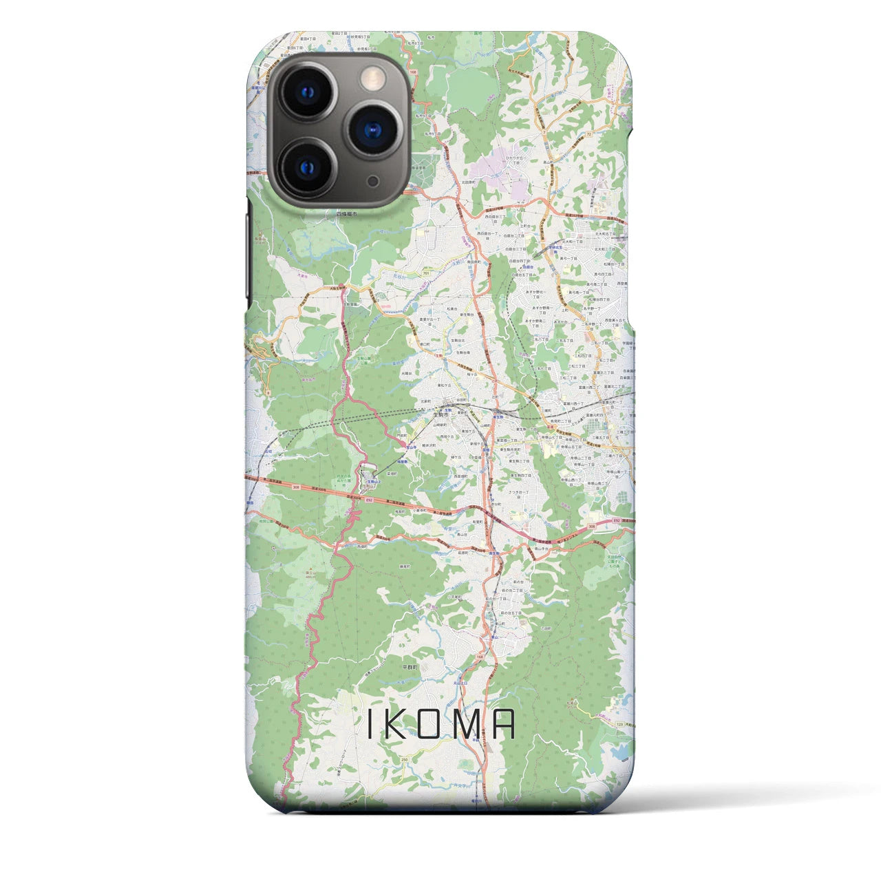 【生駒(奈良県)】地図柄iPhoneケース(バックカバータイプ)