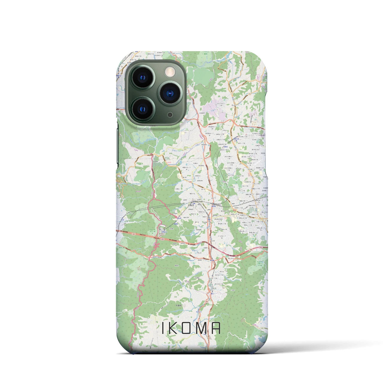 【生駒(奈良県)】地図柄iPhoneケース(バックカバータイプ)