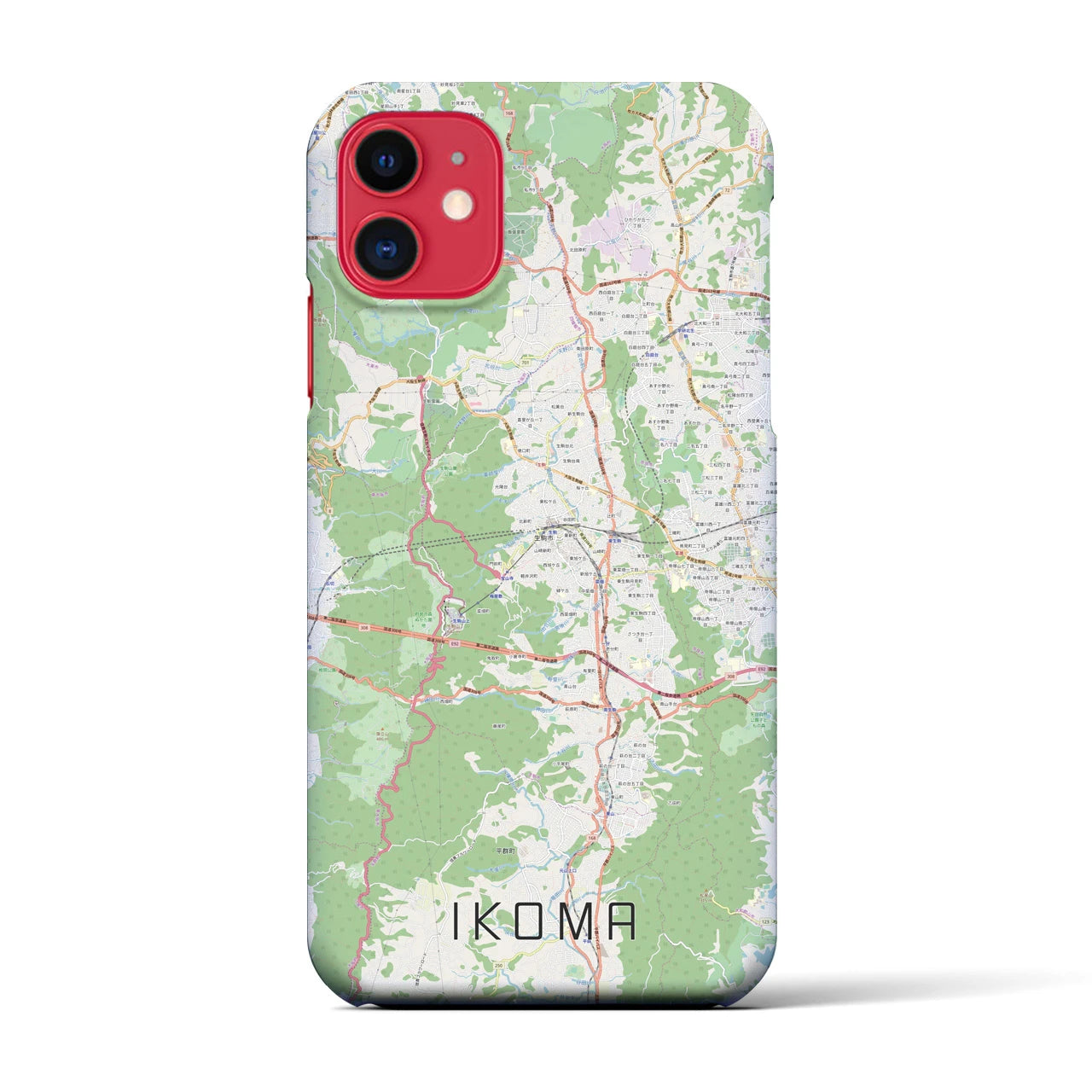 【生駒(奈良県)】地図柄iPhoneケース(バックカバータイプ)